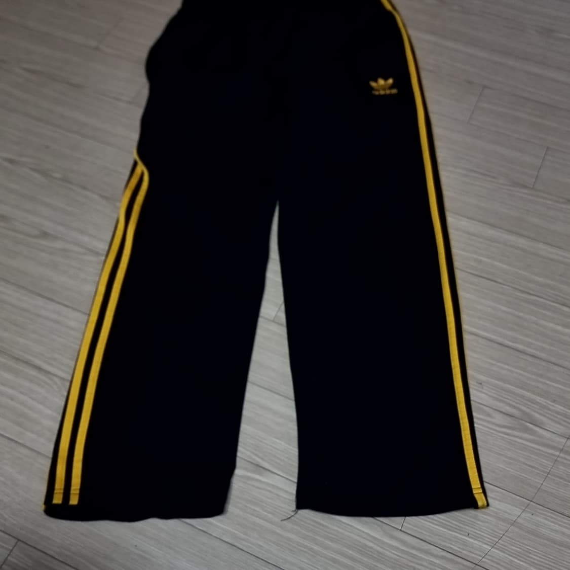 아디다스 삼선 트레이닝 바지 블랙/옐로우(실측) 상품이미지1