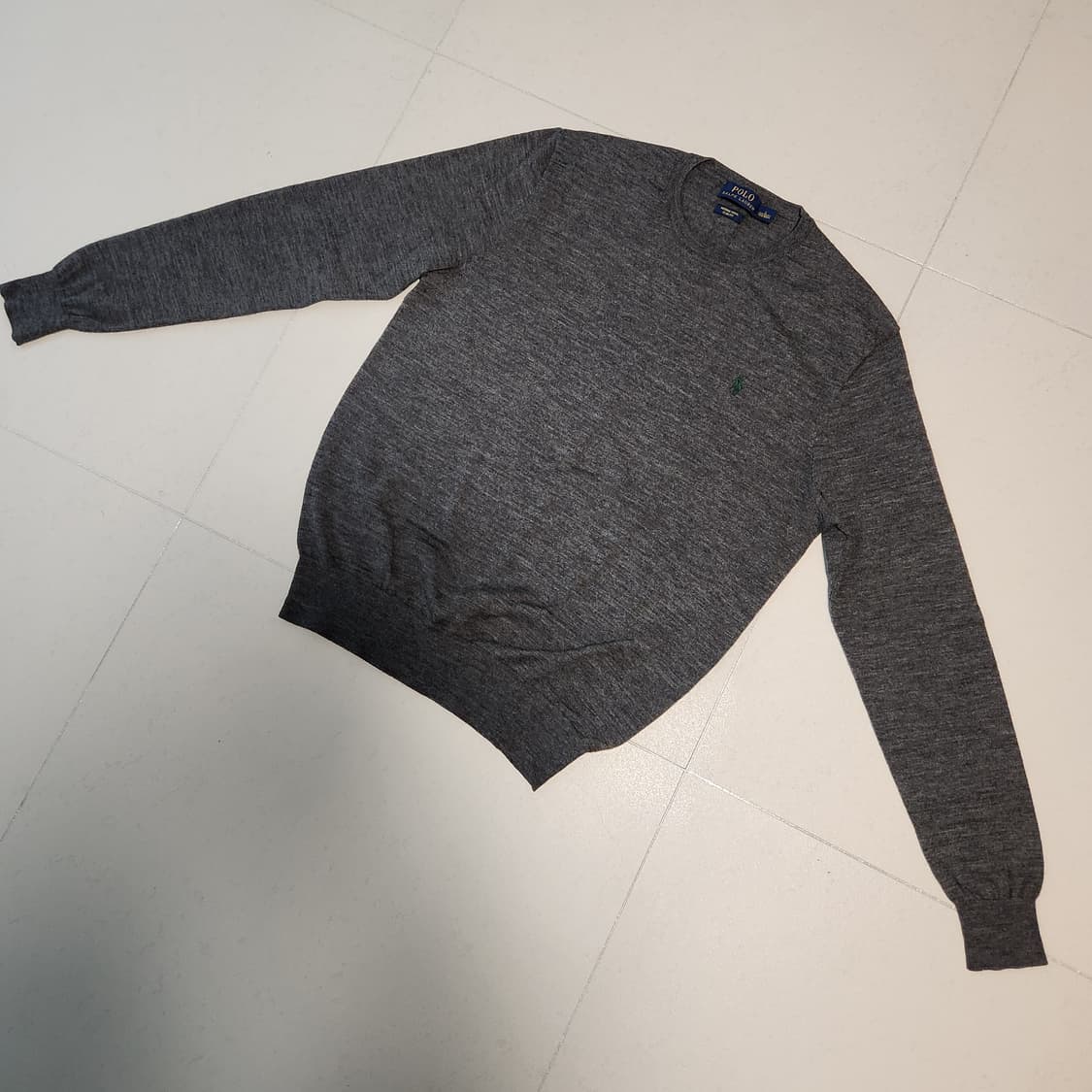 폴로 랄프로렌 메리노울 슬림핏 니트 회색 상품이미지2