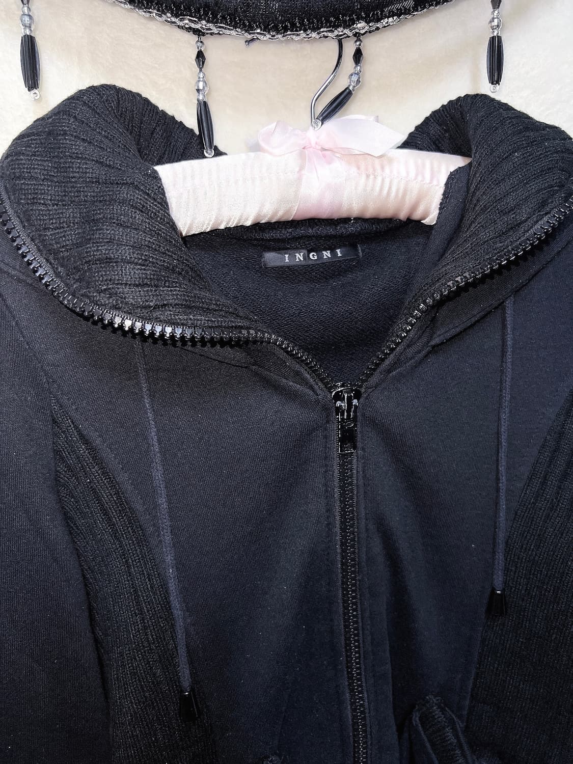 잉그니 하이넥 투웨이 후드집업 고스펑크 y2k 와투케 갸루 핀터 00s 상품이미지8