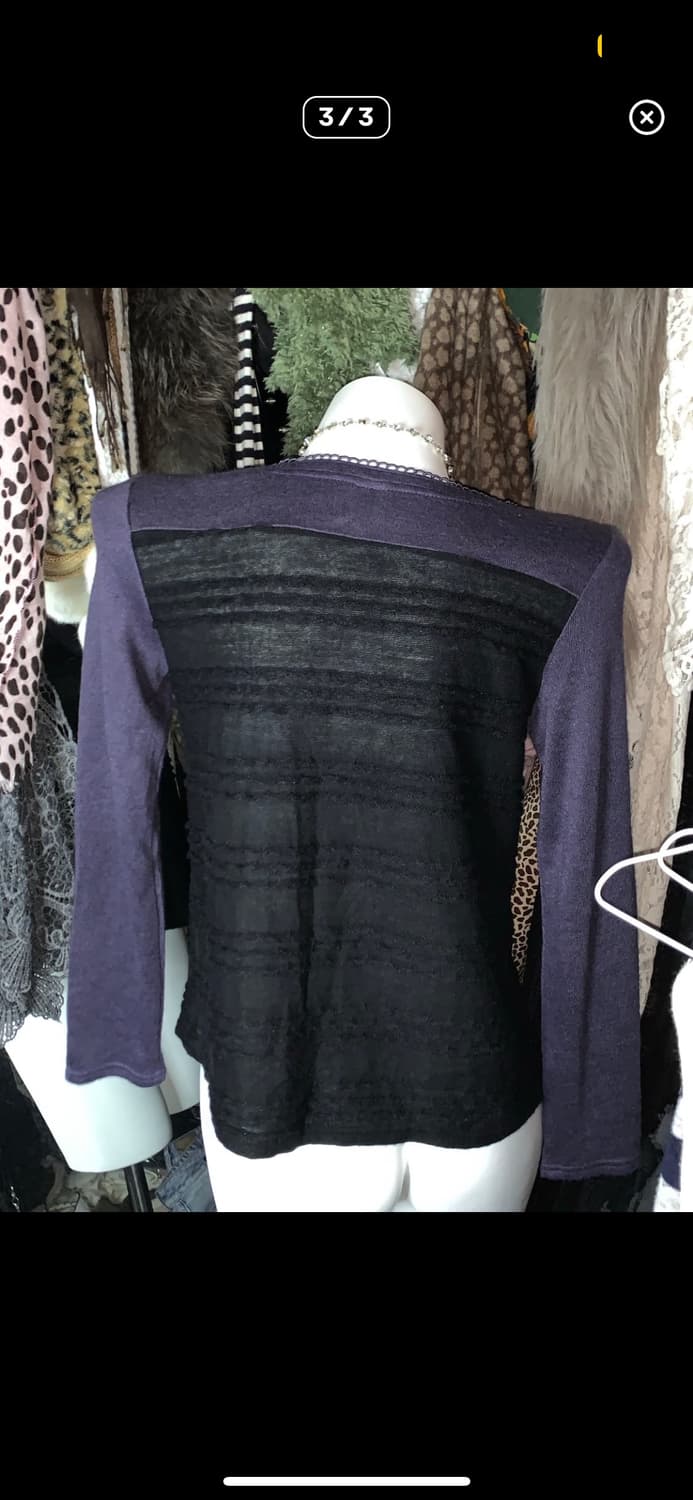 고딕 갸루 빈티지 왕리본 슬리브 니트 상품이미지3