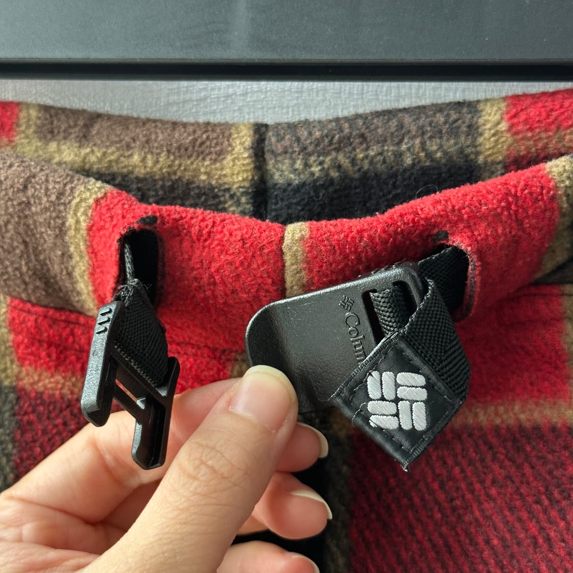 컬럼비아 Columbia 체크 플리스 스트레이트 팬츠 레드 M 상품이미지5