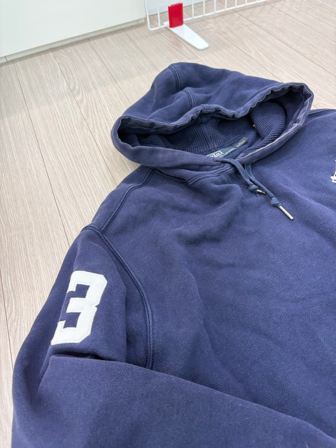 폴로 랄프로렌 네이비&화이트 넘버3 빅포니 후드 상품이미지4