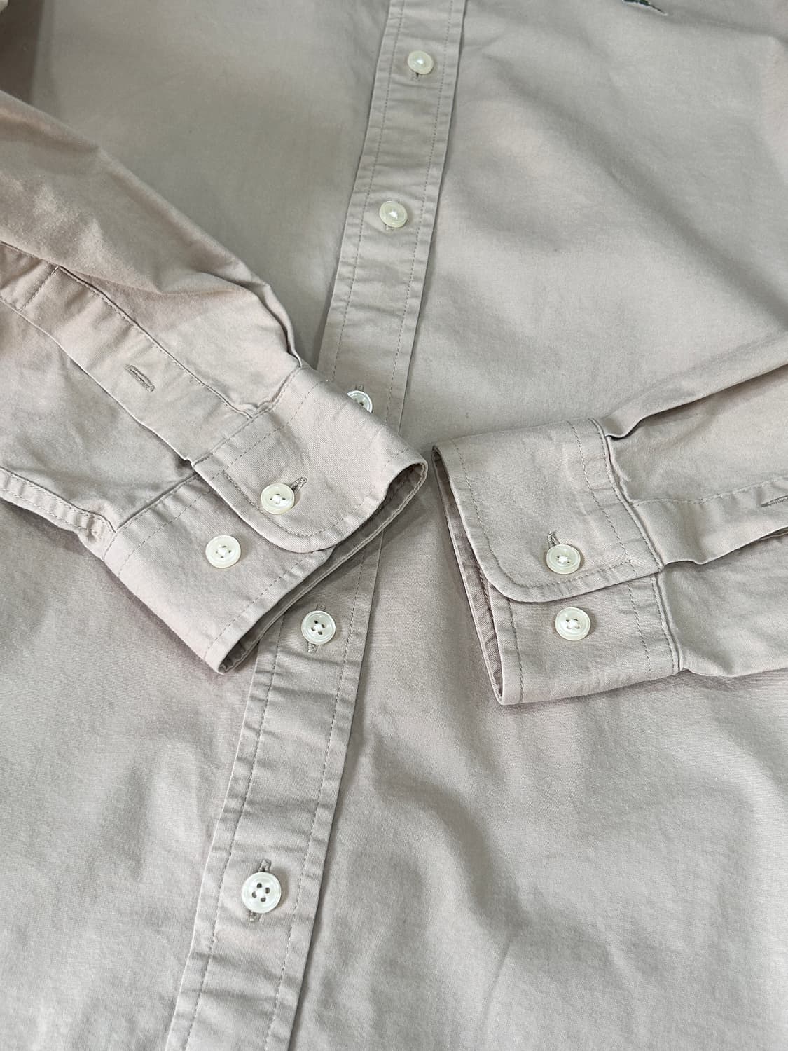 라코스테 레귤러핏 옥스포드 셔츠 베이지 100 상품이미지5