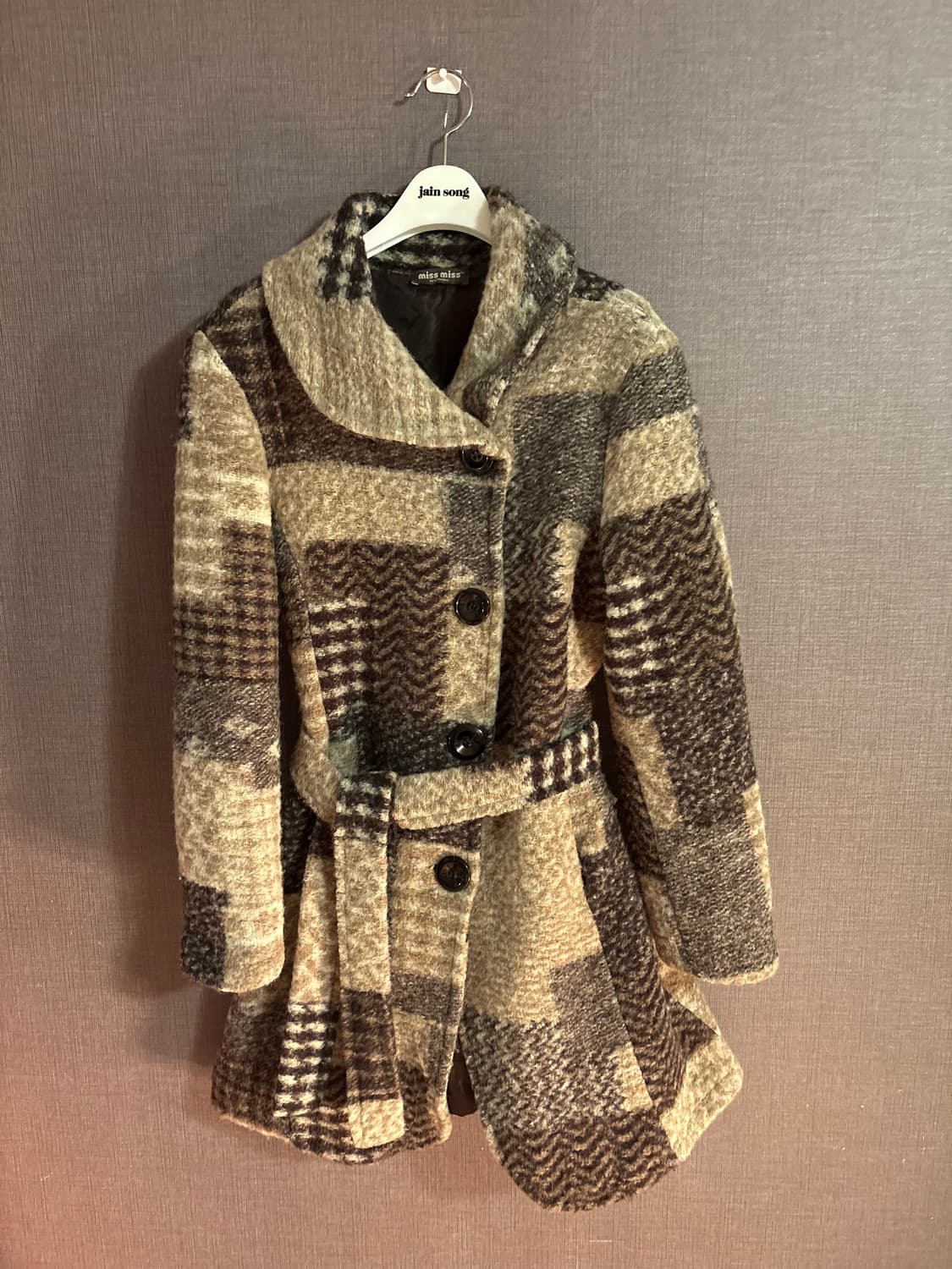 Miss Miss by Valentino 체크 모직 코트 상품이미지5