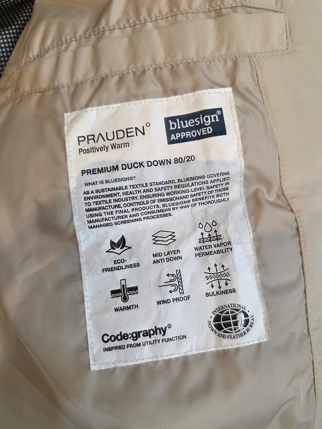 코드그라피 덕다운 숏패딩푸퍼 라이트베이지 xl 상품이미지4