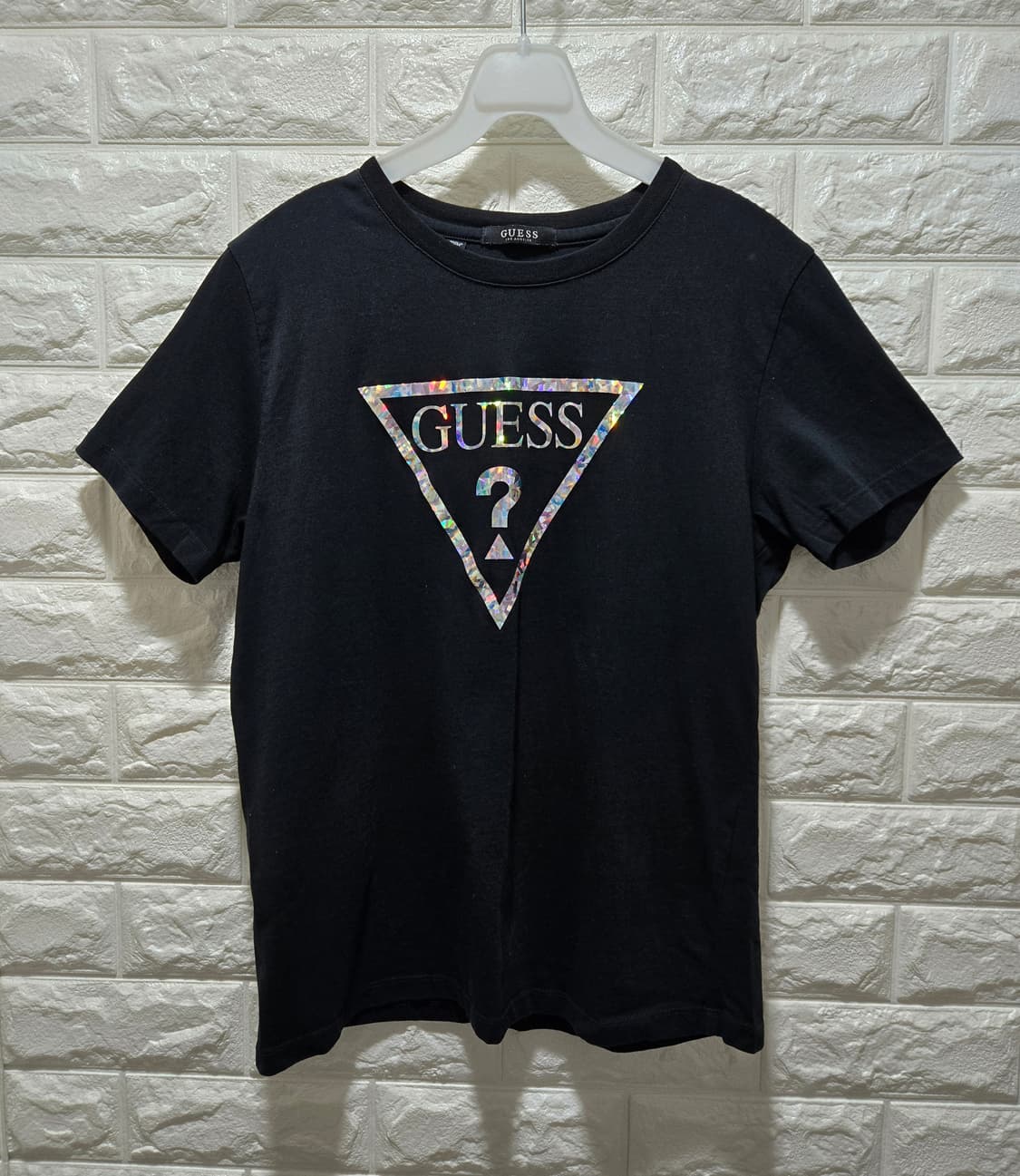 게스 홀로그램 빅로고 반팔티 S 상품이미지1