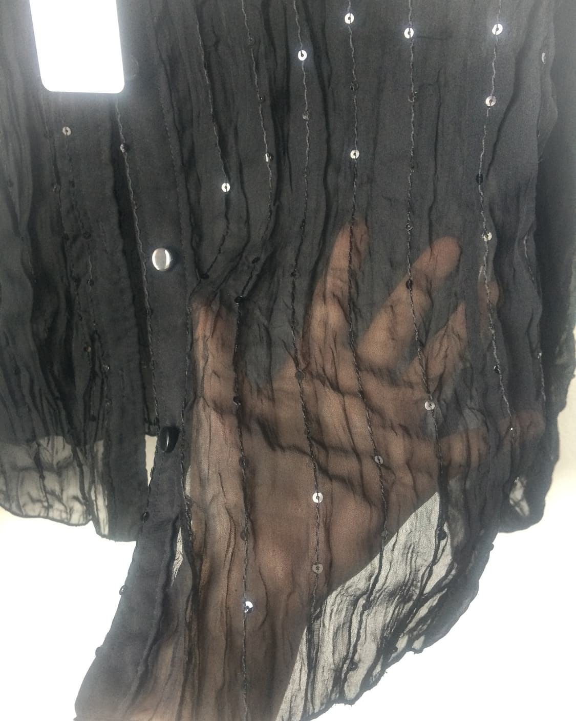 Beads point see through shirt 상품이미지3