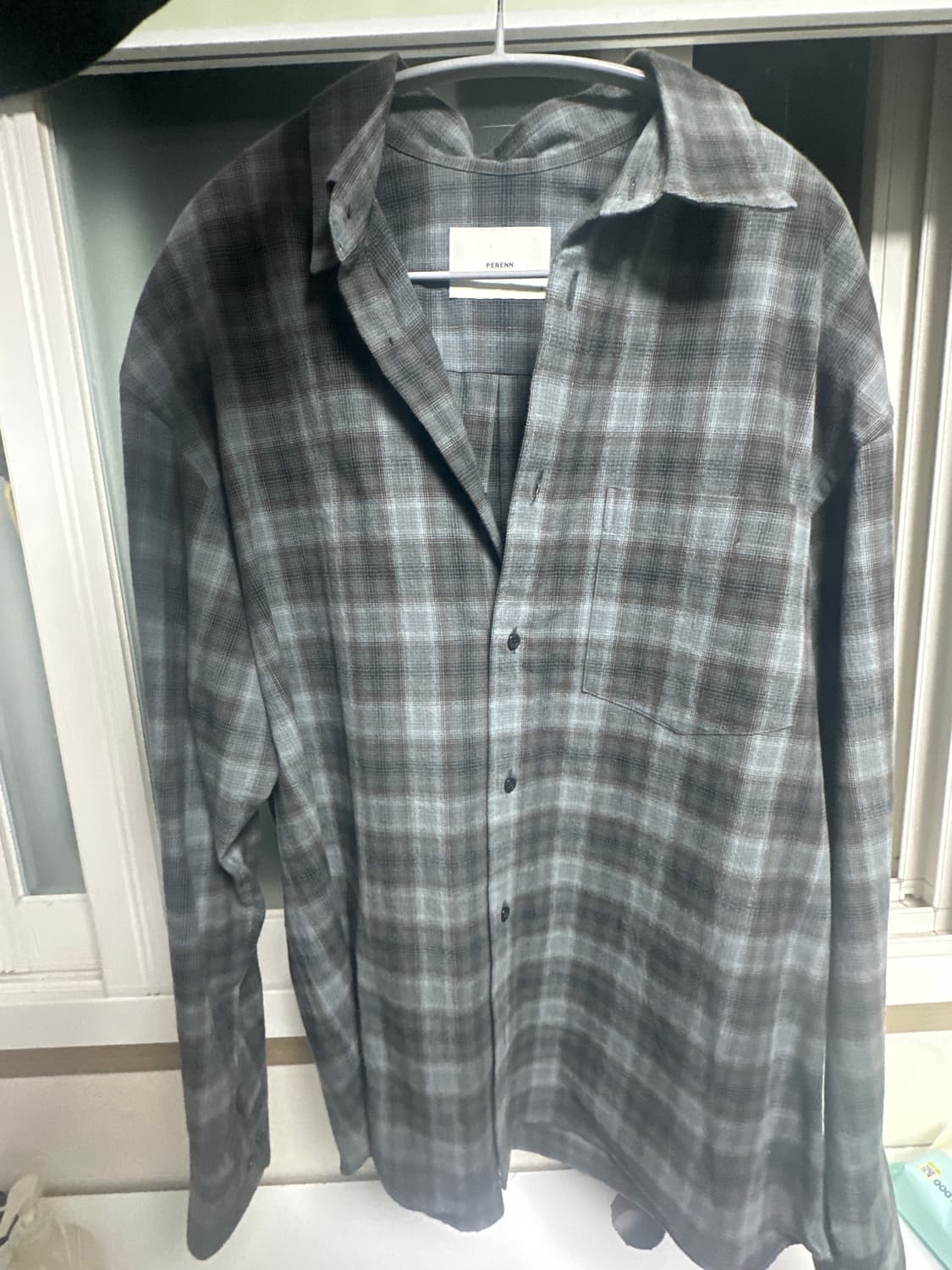 퍼렌 릴렉스드 체크셔츠 상품이미지1