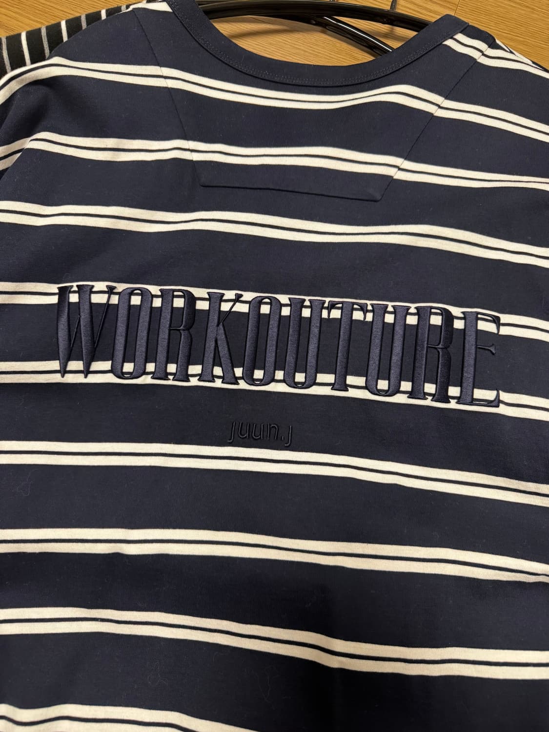 준지 스트라이프 오버핏 롱슬리브 티셔츠 네이비L JC5241P92R 상품이미지4