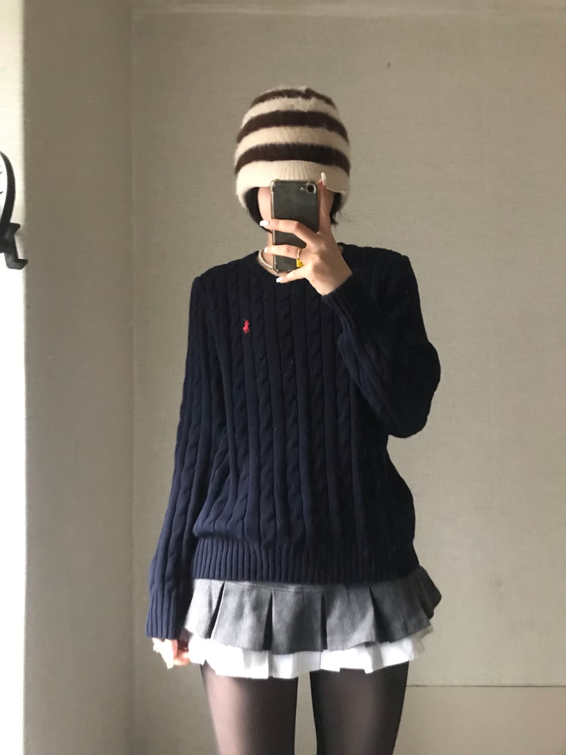 폴로 네이비 케이블 니트 상품이미지3