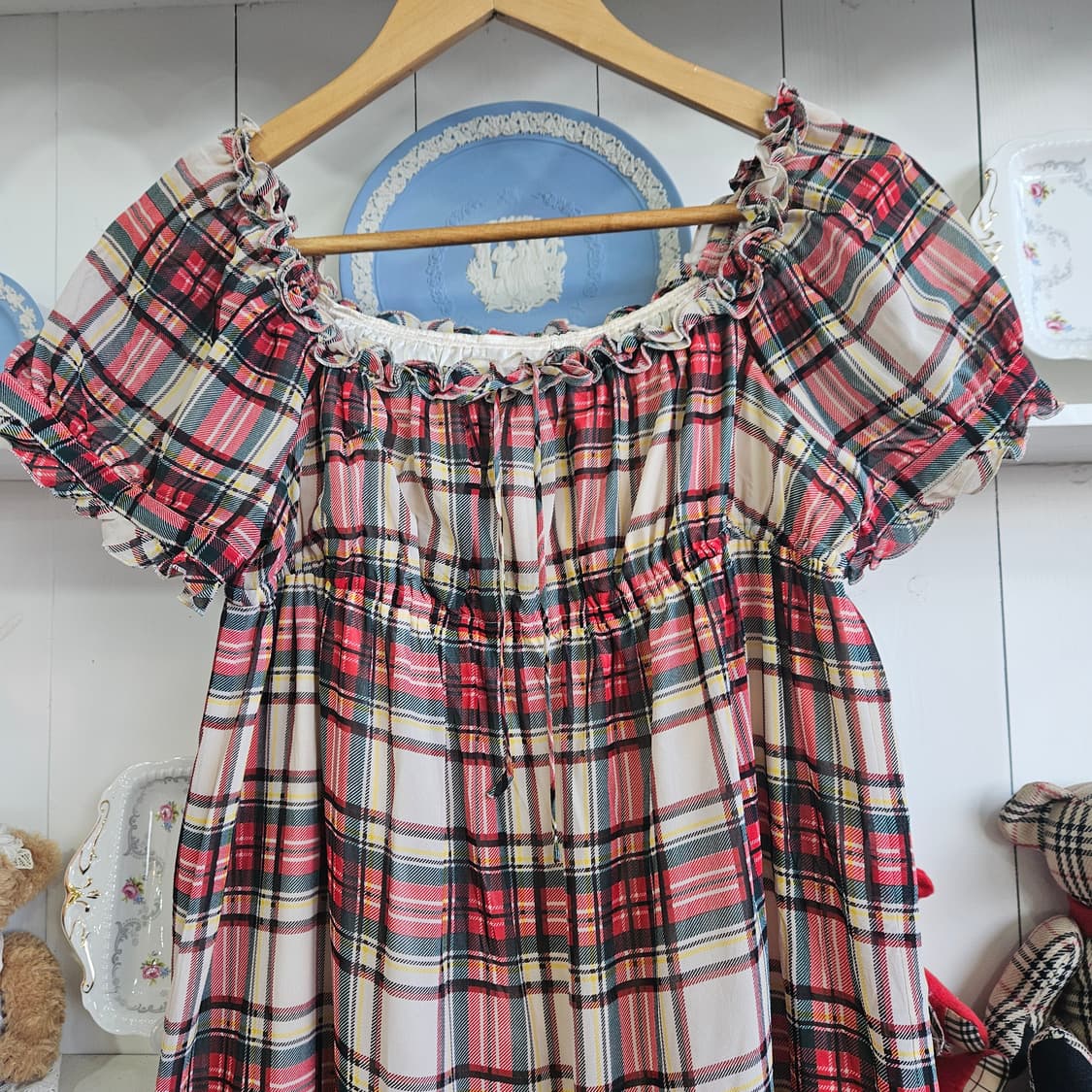 체크 프릴 원피스 상품이미지3