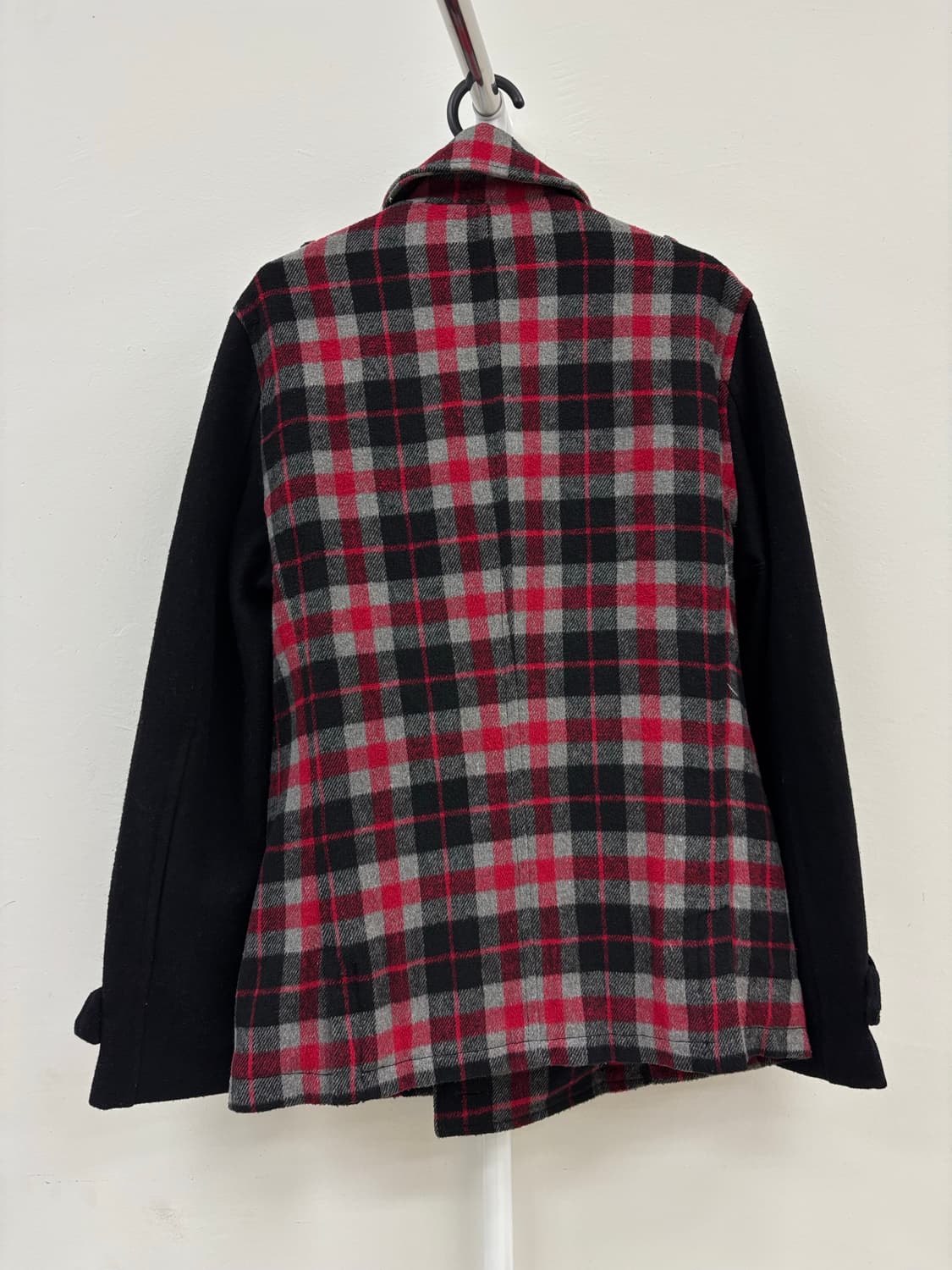 빈티지 레드 체크 하프 코트 상품이미지9
