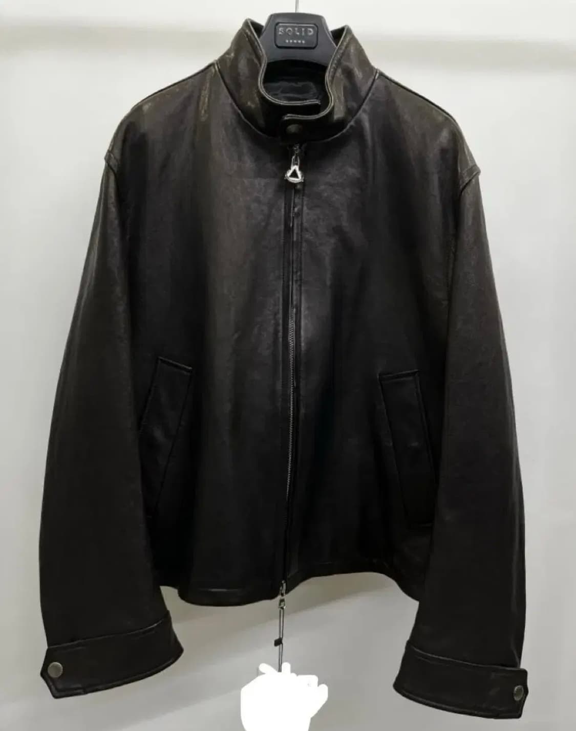 [50] 솔리드옴므 밴드넥 워싱 램스킨 레더 가죽 자켓 상품이미지1