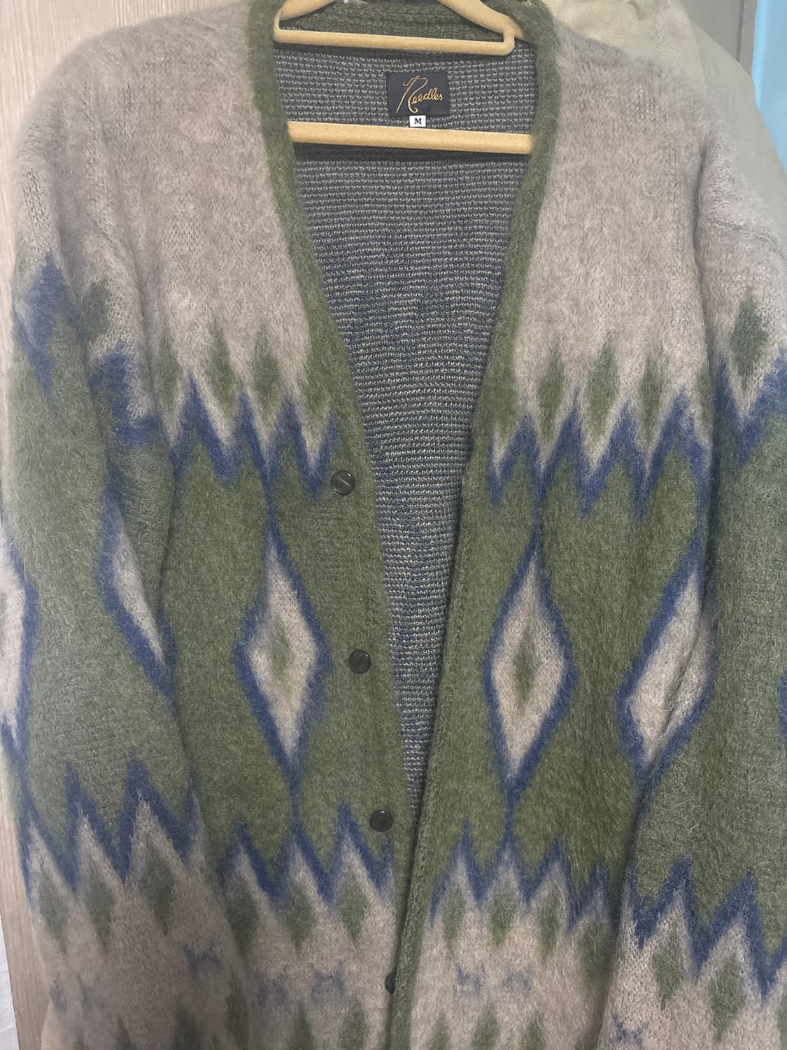 [M] 니들스 다아이몬드 모헤어 가디건 _올리브 상품이미지1