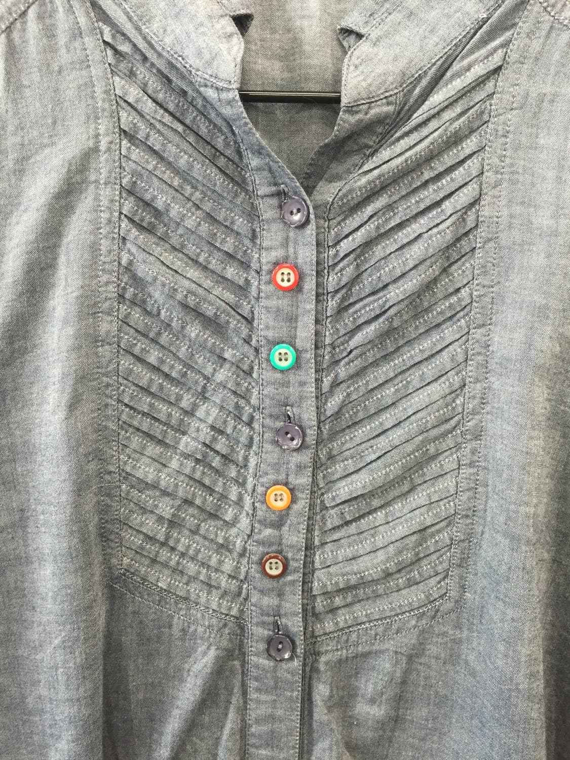 JPN Denim Pintuck Button Detail Shirt 상품이미지8