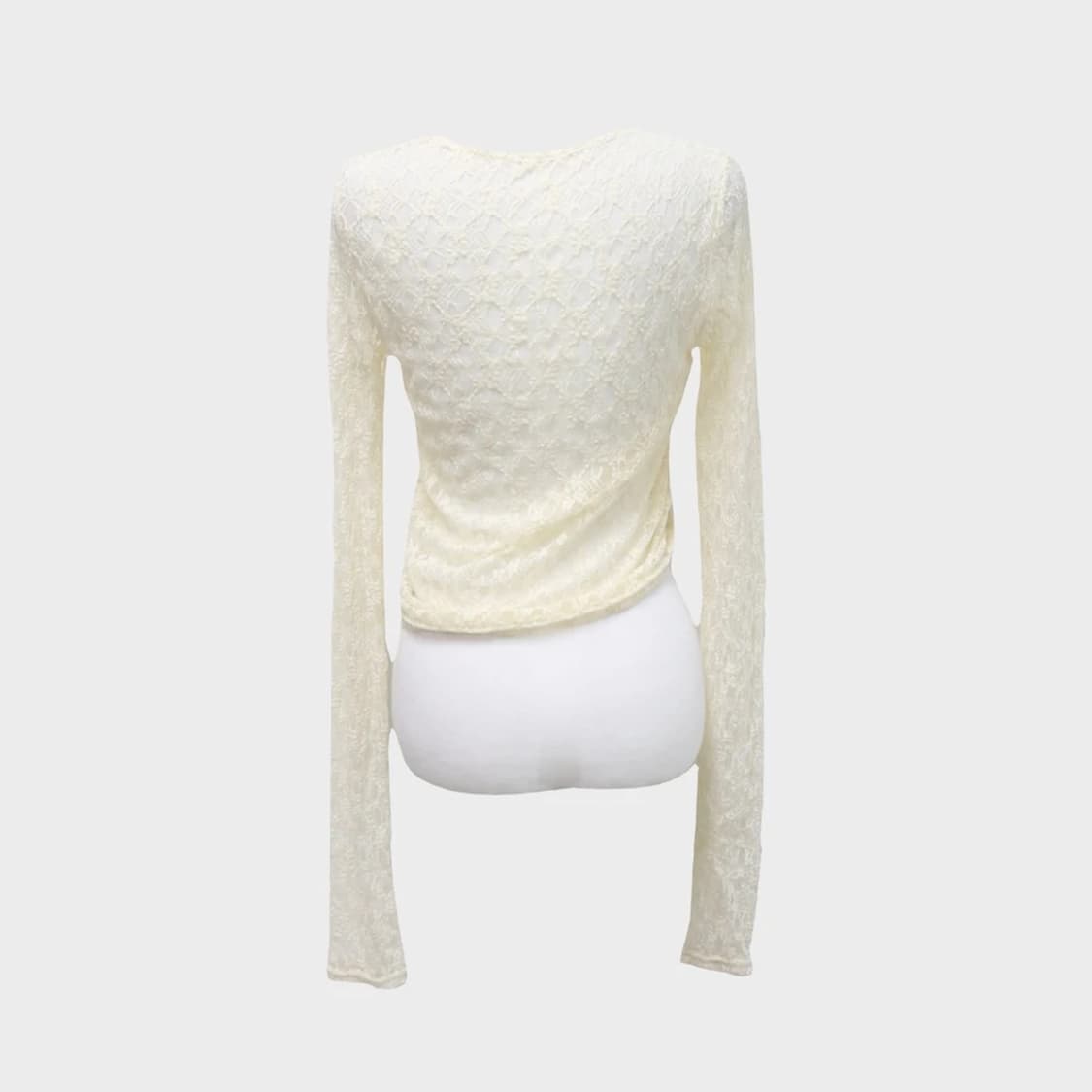 레이스 시스루 셔링 긴팔 티셔츠 66366 상품이미지2