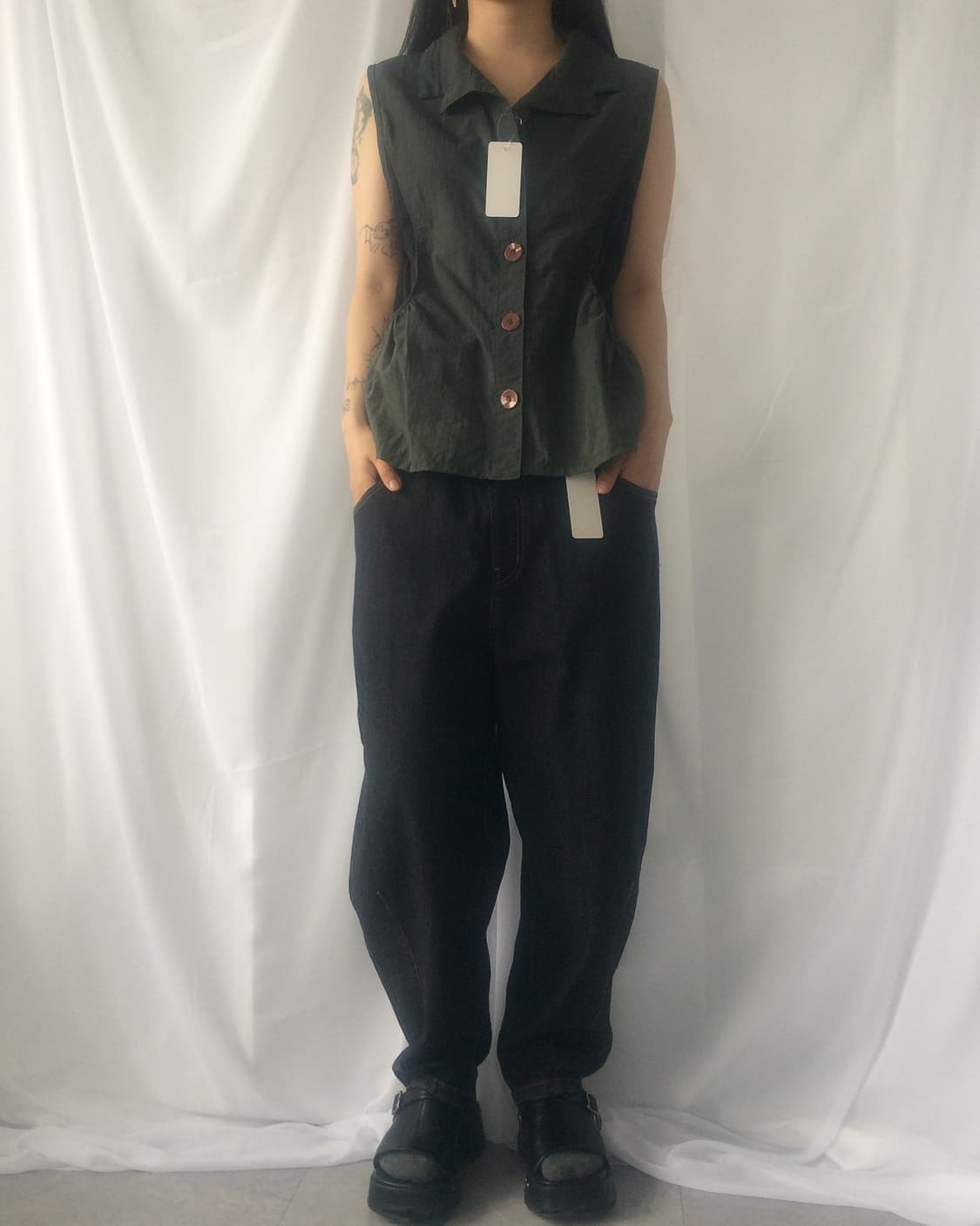 Side mesh point vest 상품이미지1
