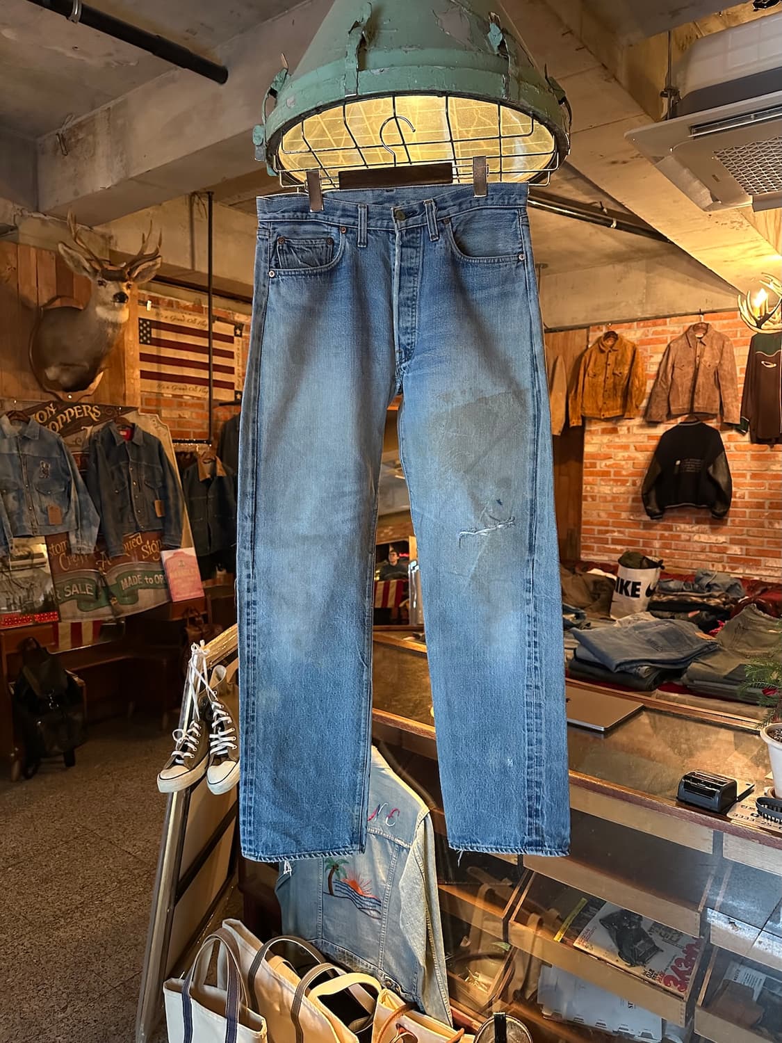 70s USA 빈티지 리바이스 501 66후기 셀비지 데님 팬츠 상품이미지1