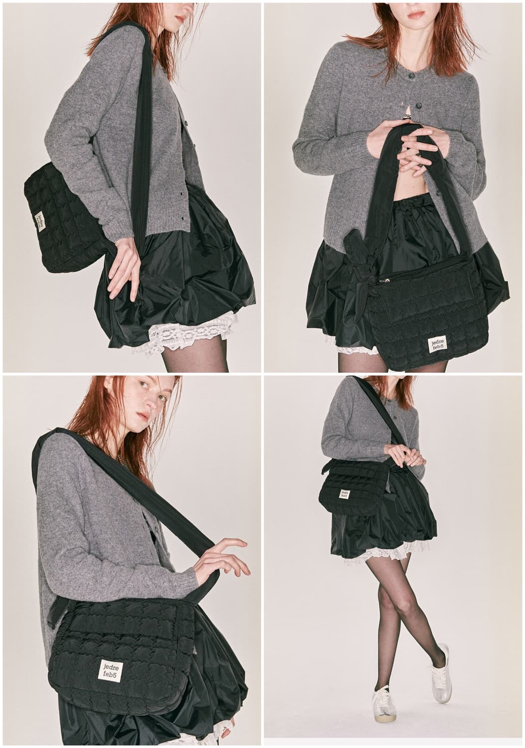 JEDREFEB5 제드레페브5 퍼즐가방 패티드 미니백 블랙 호보백 상품이미지2