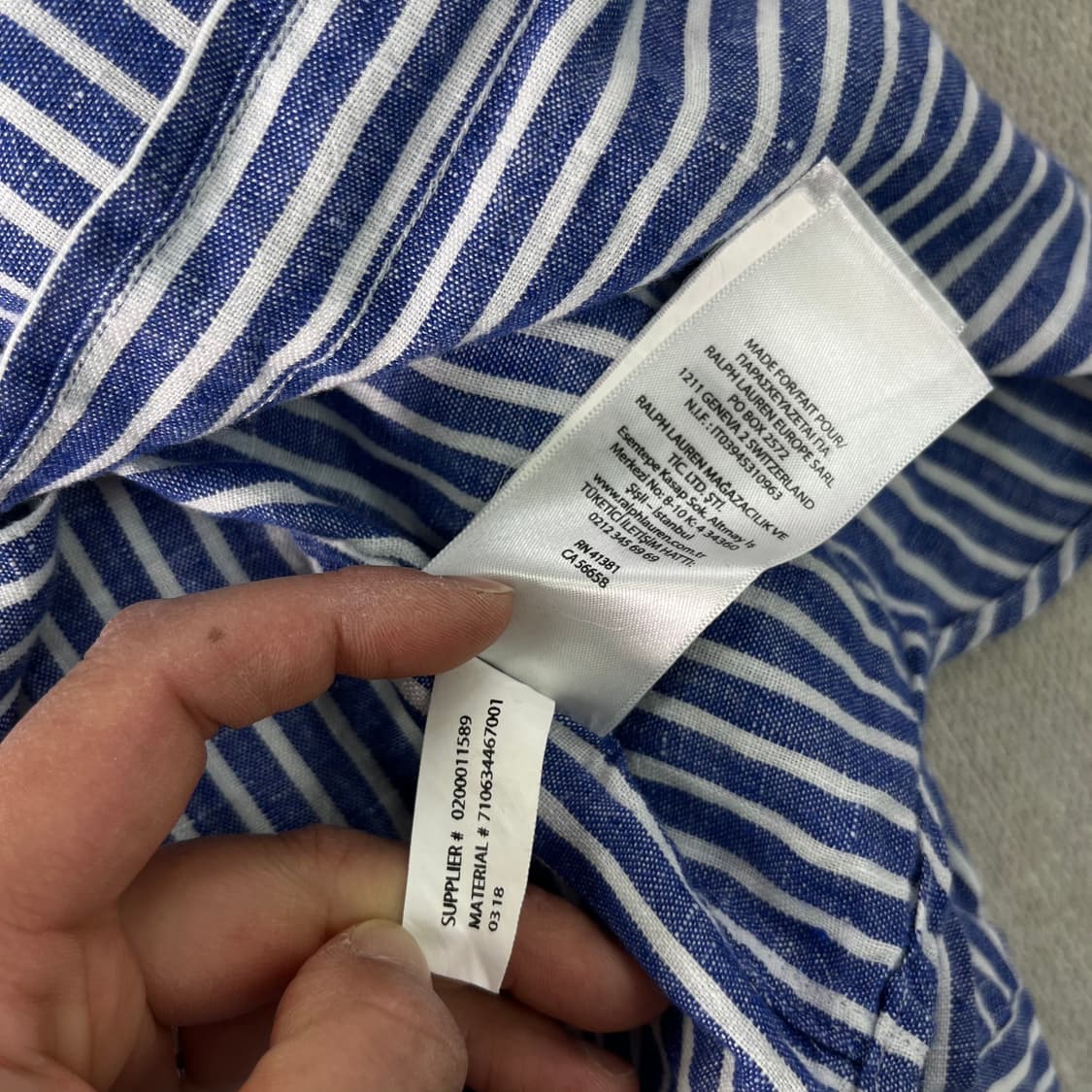 100 폴로랄프로렌 스트라이프 린넨 셔츠 상품이미지7