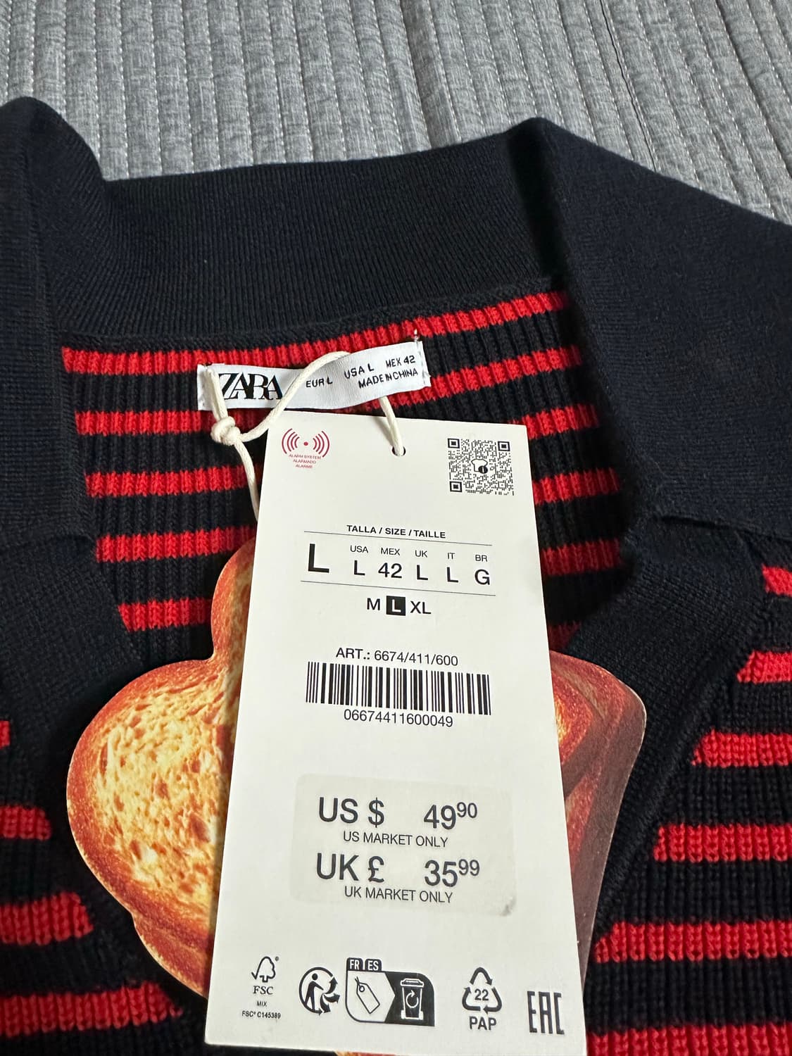 (L) 자라 스트라이프 니트 폴로셔츠 상품이미지6