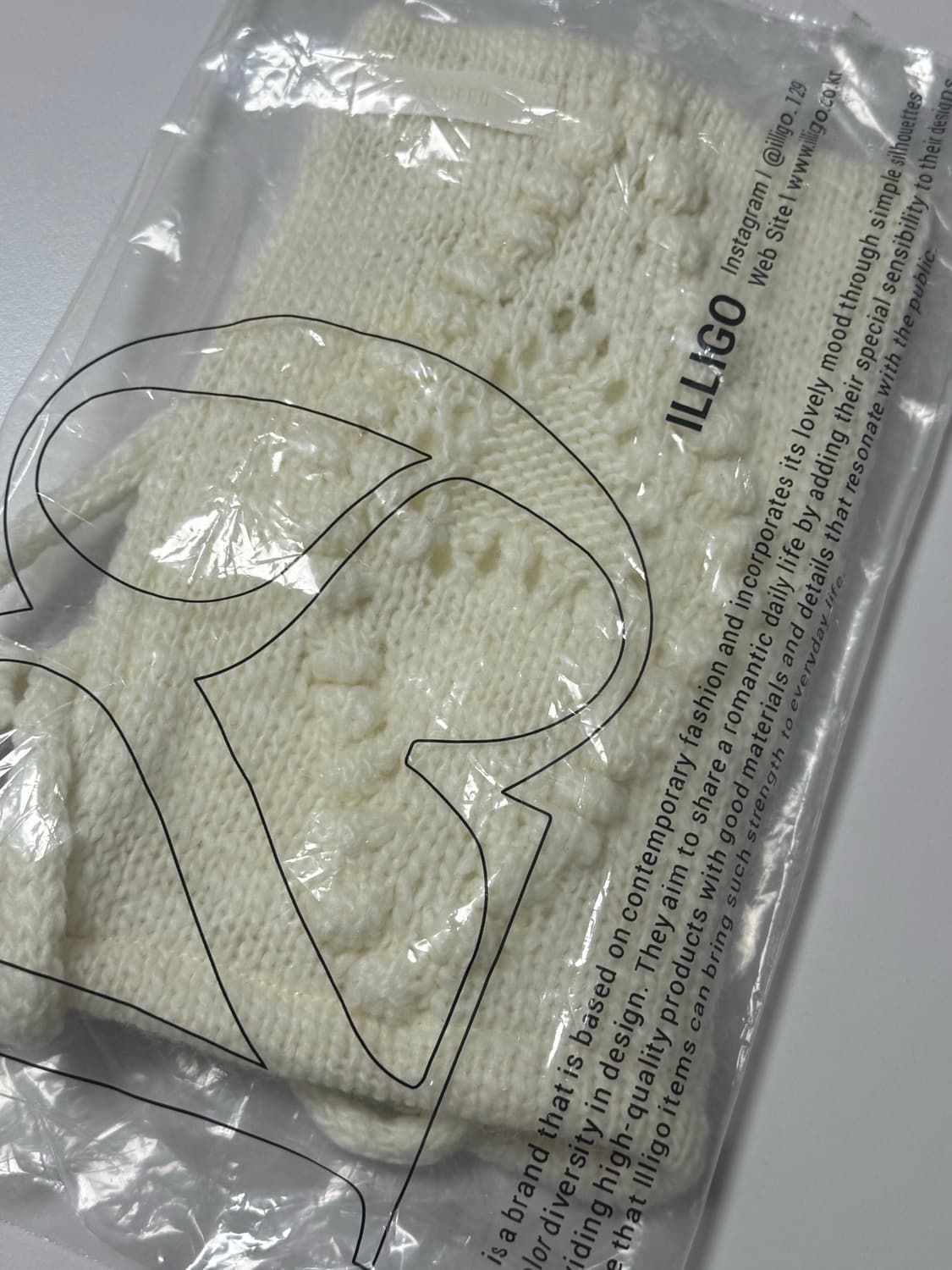 일리고 니트 크로스백 화이트 새상품 (50000원) 상품이미지10