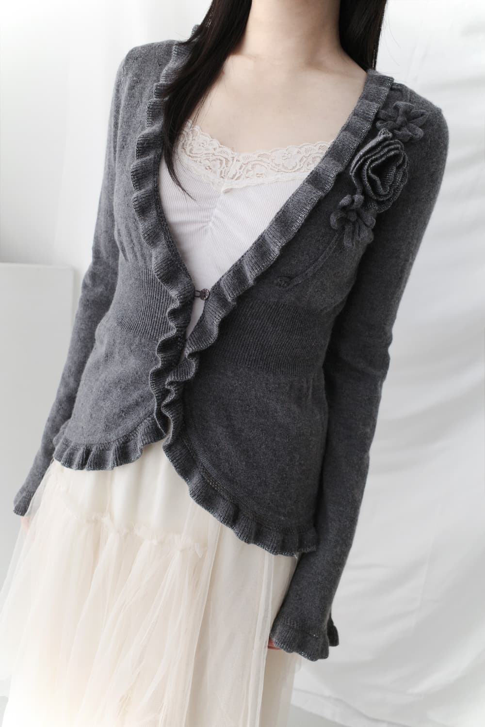 rose frill cardigun  상품이미지5