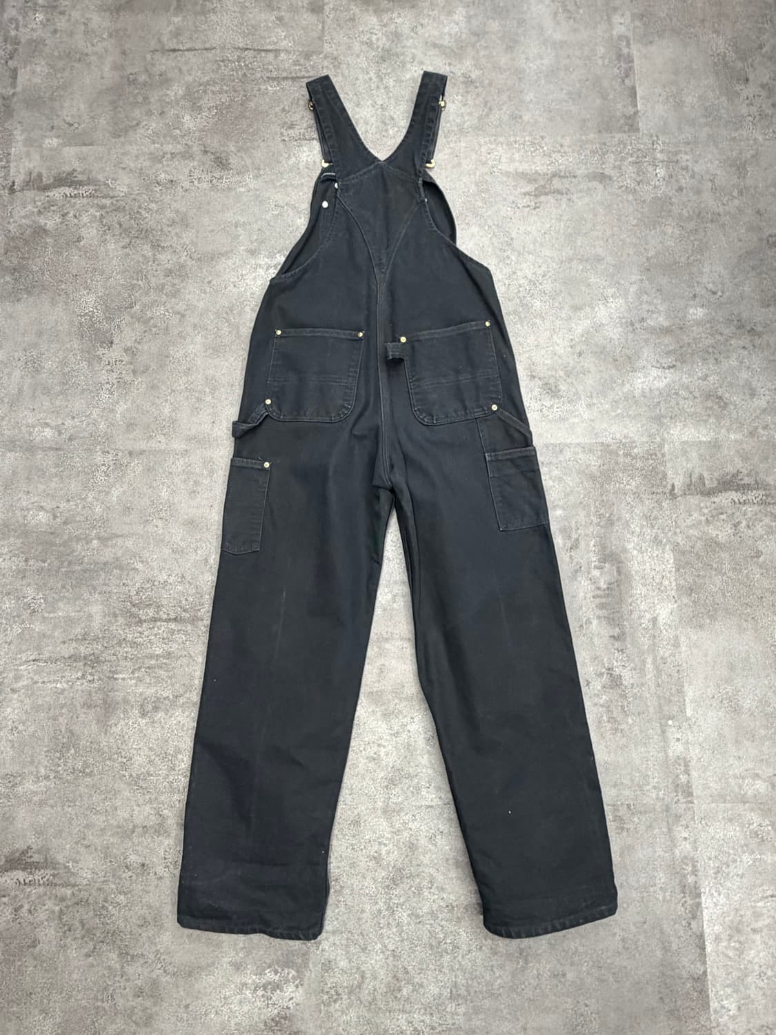 10s 칼하트 블랙 오버롤 더블니 팬츠 상품이미지5