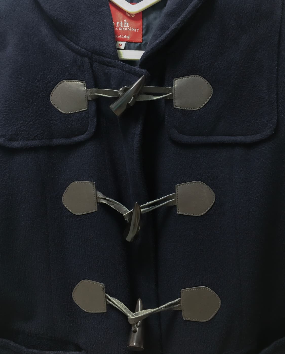 일본 빈티지 모리걸 어스뮤직 네이비 더플코트 상품이미지4