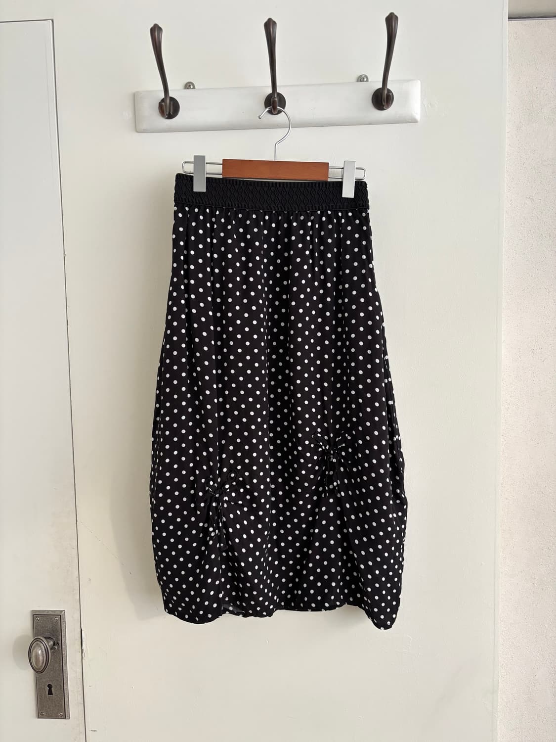 모리걸 히메갸루 블랙 땡땡이 도트 리본 튜브탑 원피스 상품이미지5