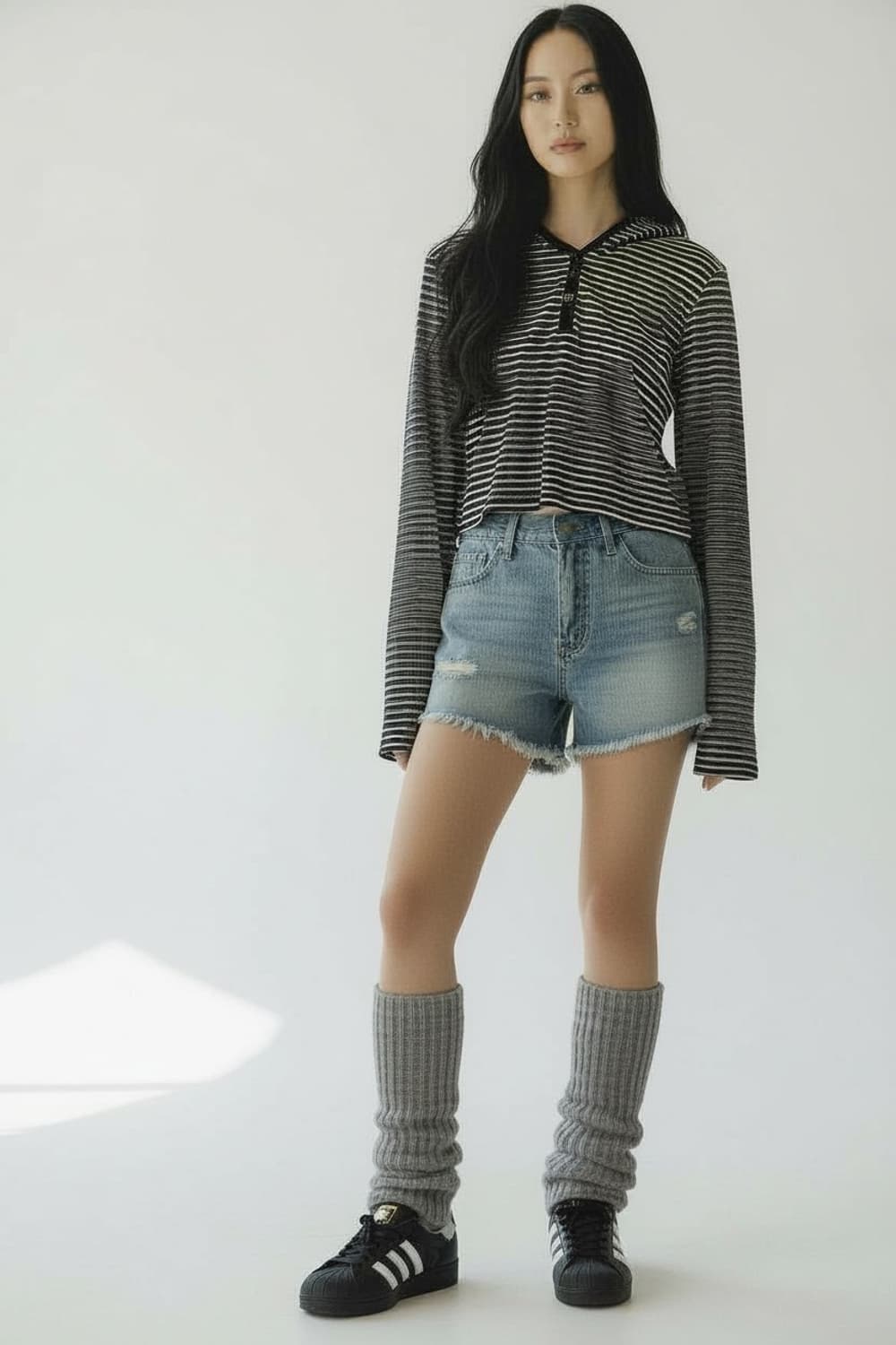 스트라이프 슬림 핏 후디 상품이미지4