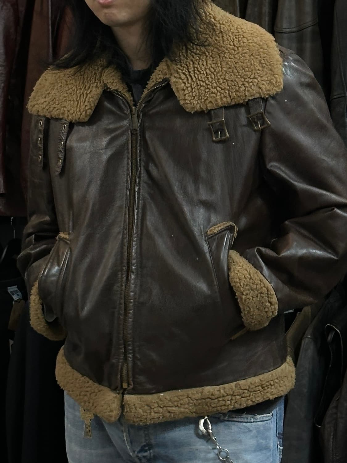 70’s 빈티지 시어스 무스탕 B3 자켓 빈티지 레더 자켓 상품이미지10