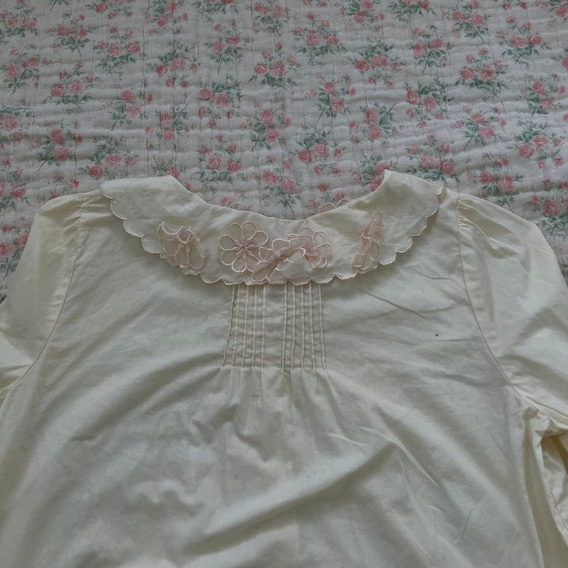 빈티지 어스뮤직 베이비 옐로우 플라워 넥 셔츠 949 y2k 스트릿 갸루 상품이미지6