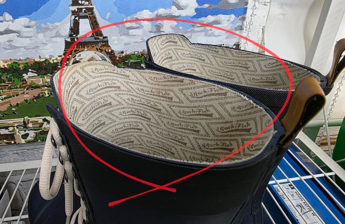 락피쉬 여성 숏 레인부츠 235 레이스업 네이비 LB81 상품이미지5