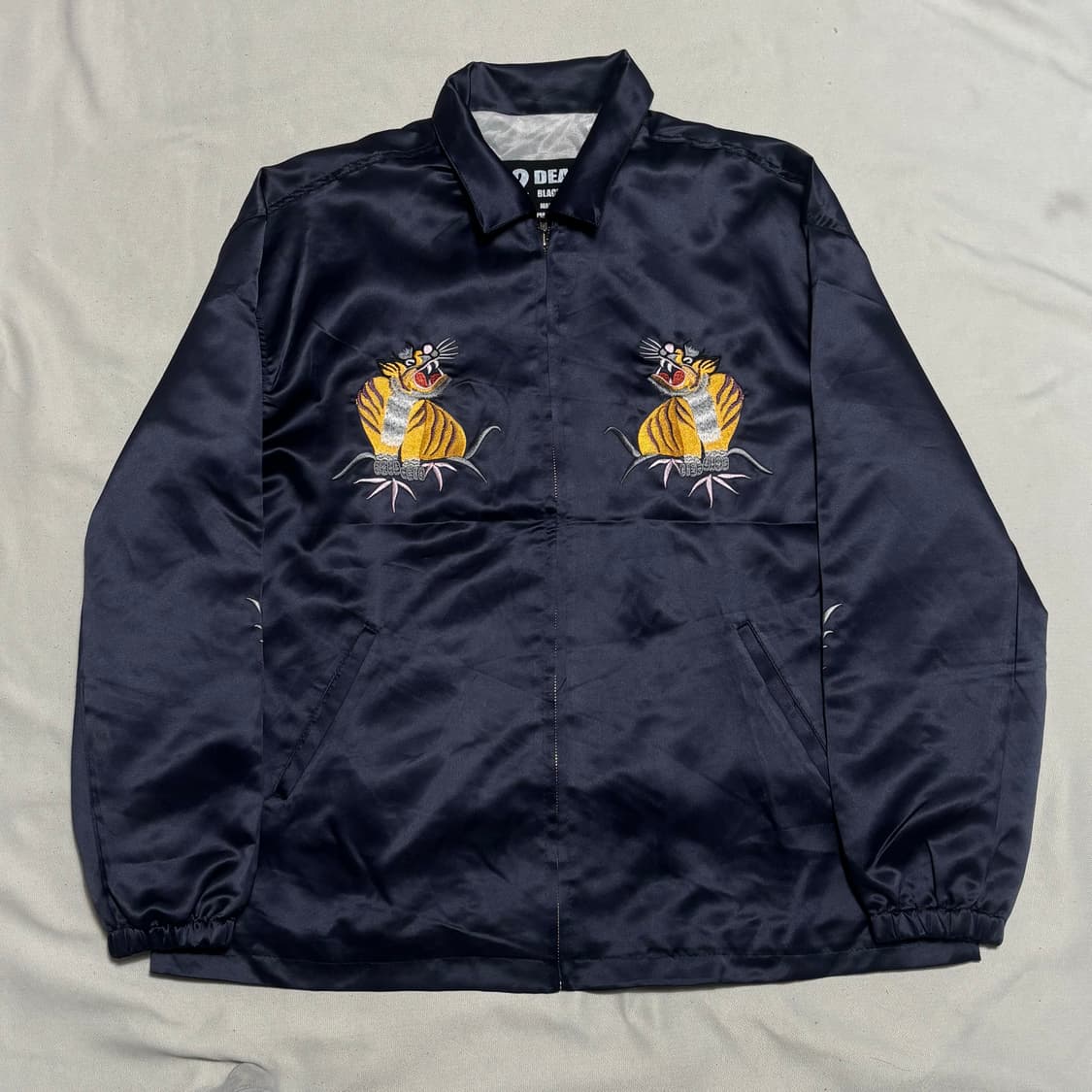 UK 48 12 딘 호랑이&독수리 자수 네이비 스카쟌 상품이미지3
