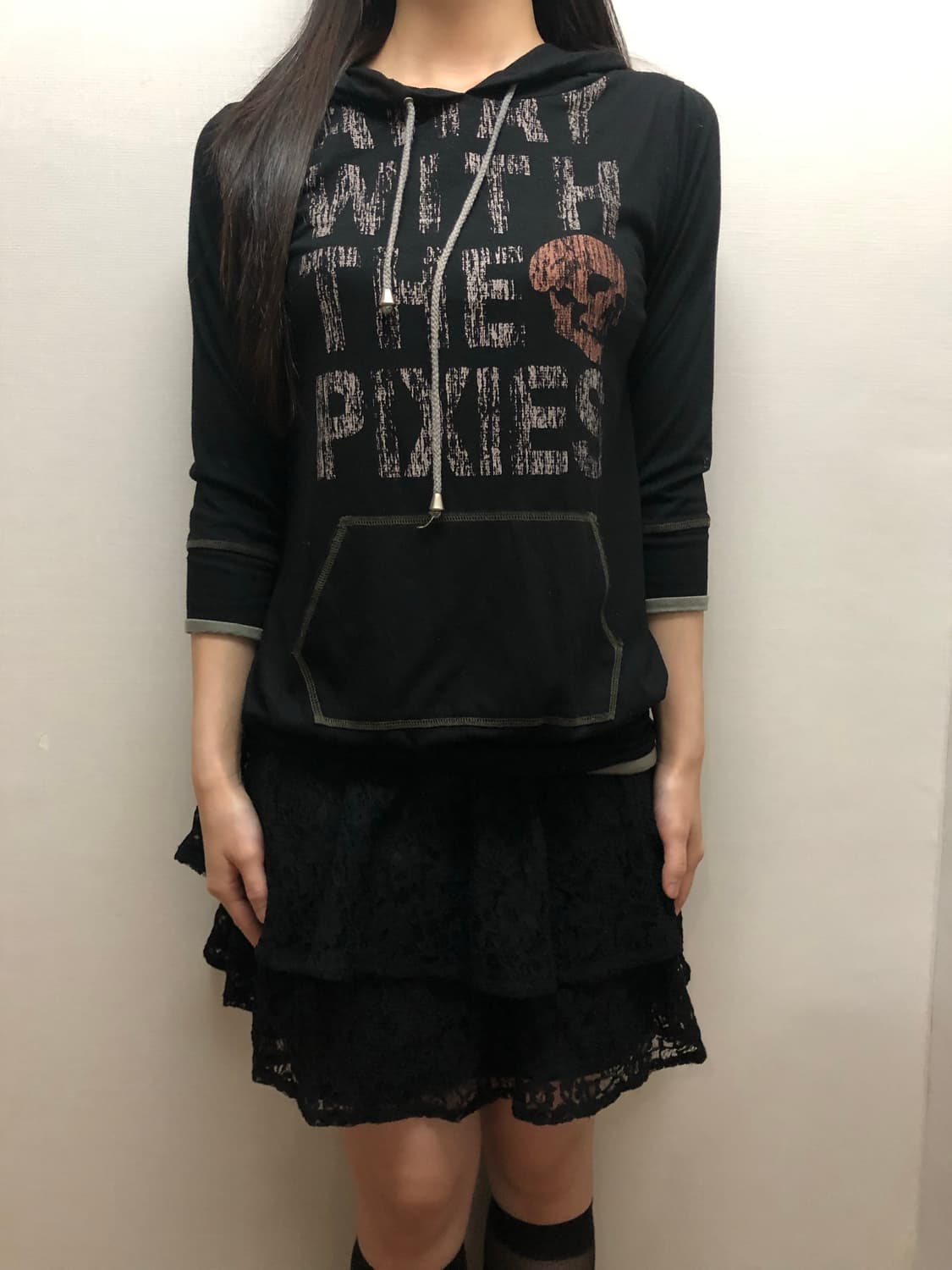 빈티지 블랙 펑크 후디 상품이미지1