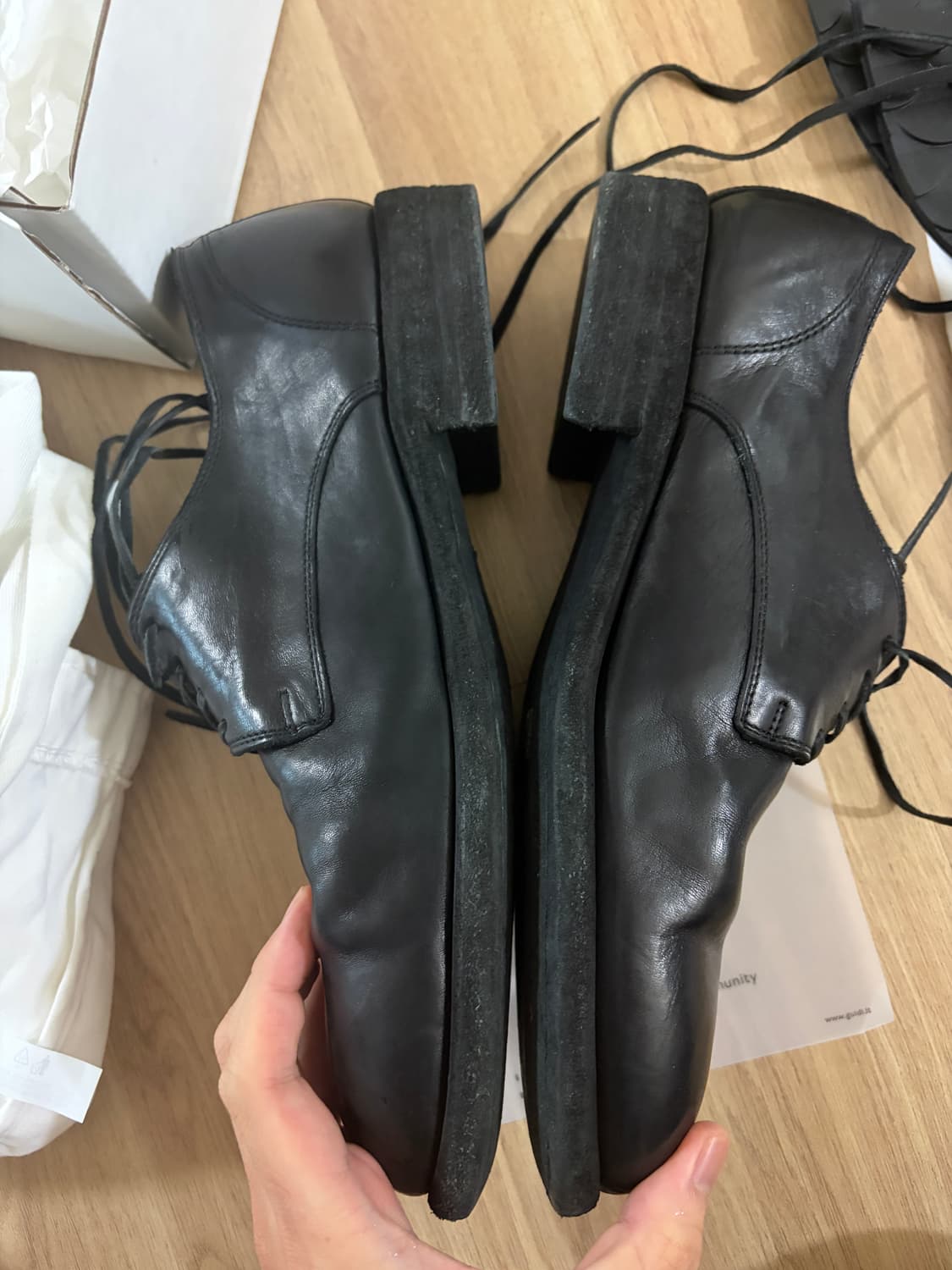 [42]구이디 992 홀스 풀 그레인 레더 더비 블랙 상품이미지2