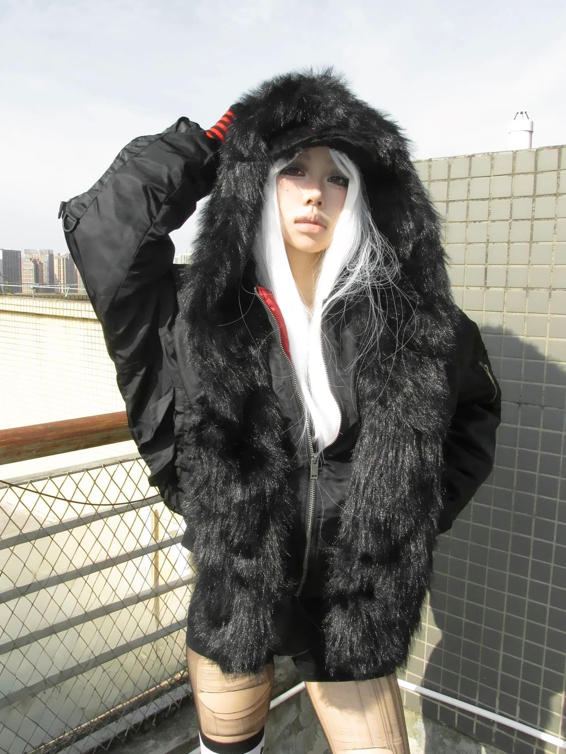 Raven Opium Fur Bomber 상품이미지5