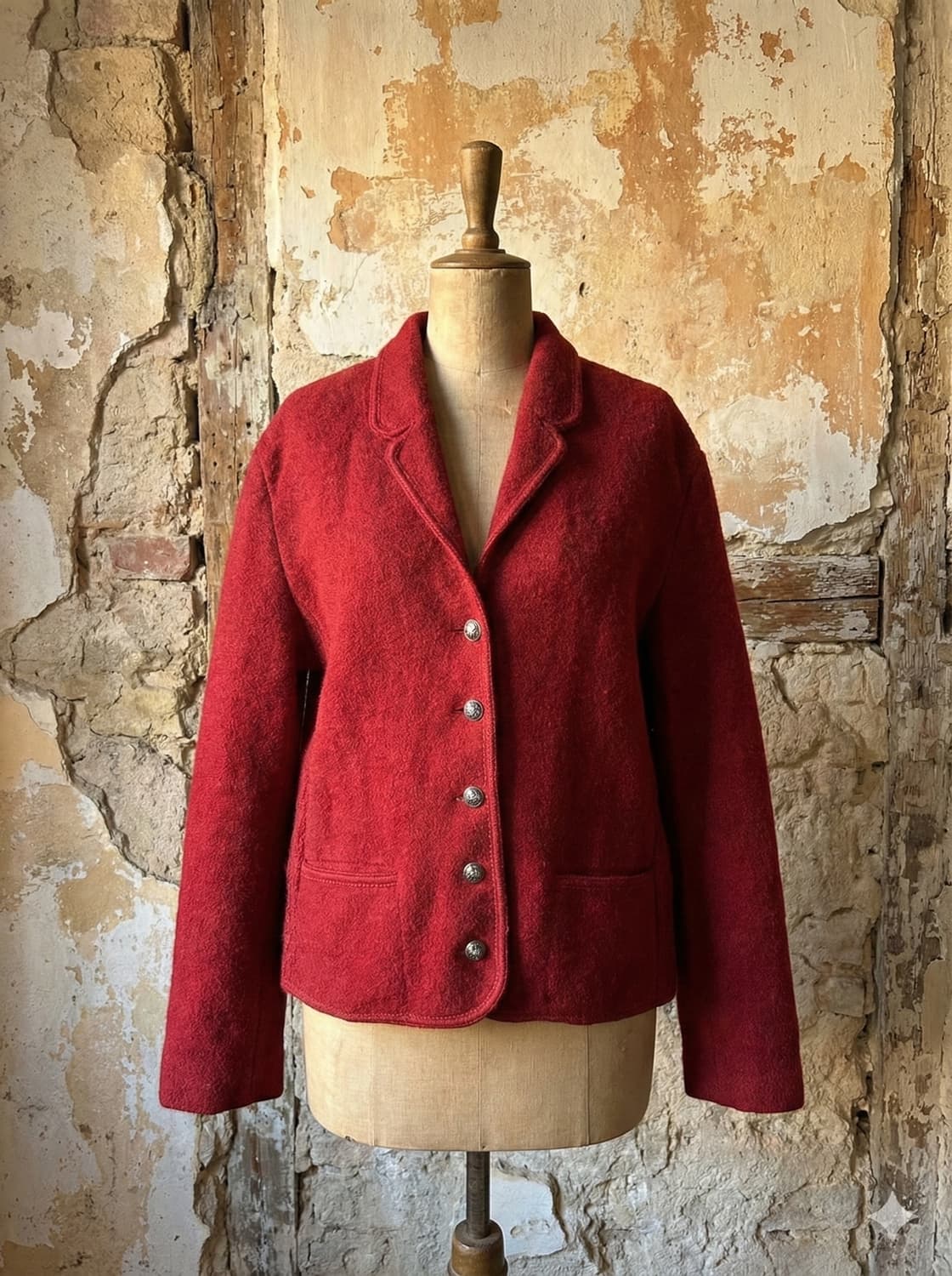 Manfred Wesenjak 티롤 레드  울 자켓 상품이미지1