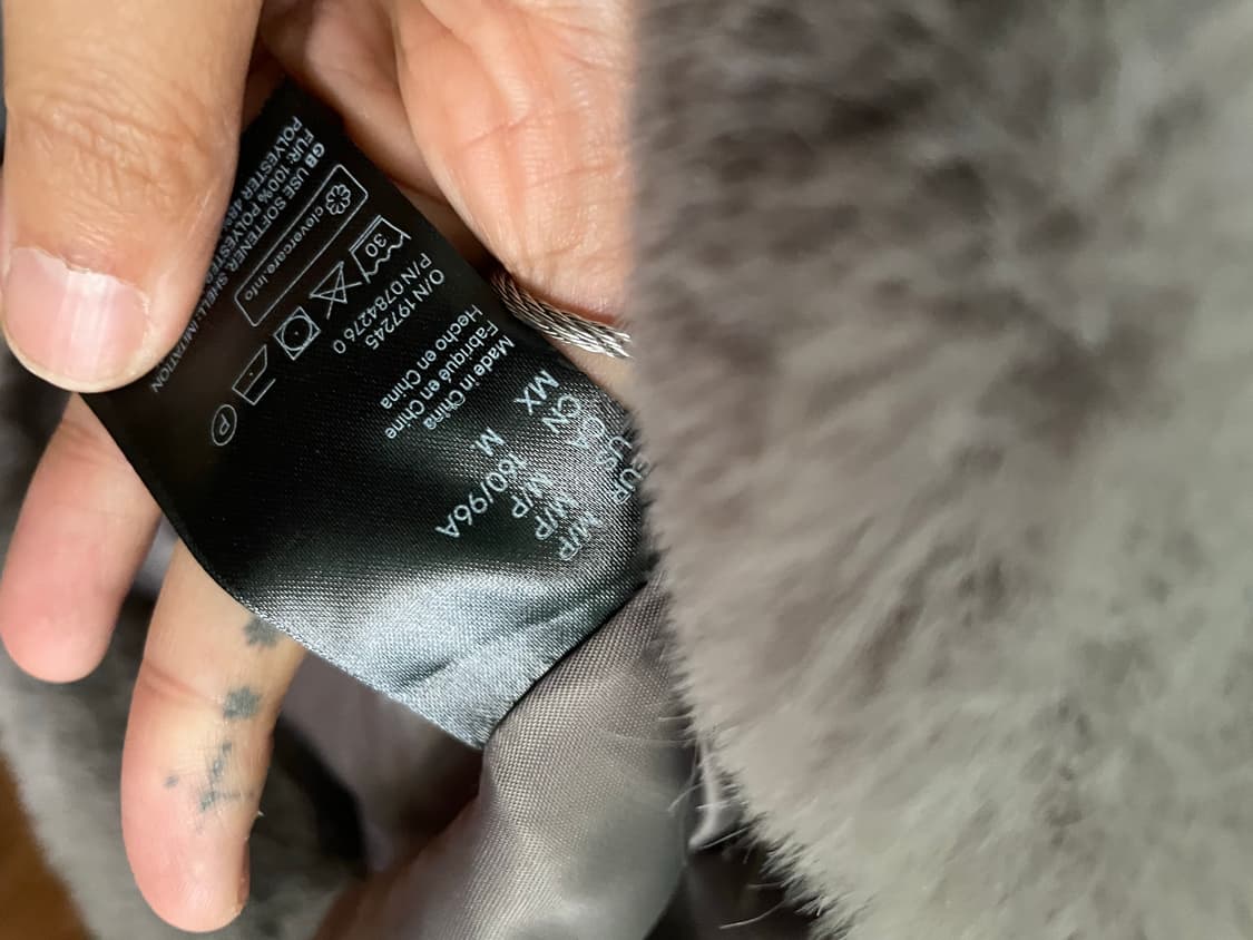 H&M 비건퍼 페이크퍼 그레이 갸루 러블리 하프코트 상품이미지4