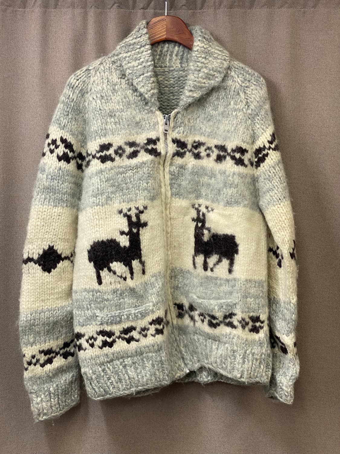 빈티지 코위찬 니트 집업 상품이미지1