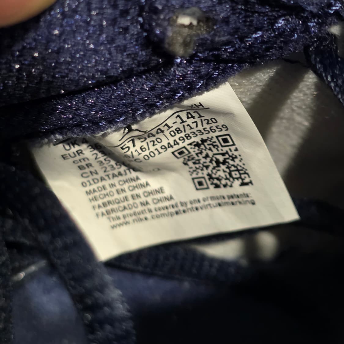 4q-6:나이키 에어 조던 1 하이 OG 미드나잇 네이비 (23.5cm) 상품이미지10