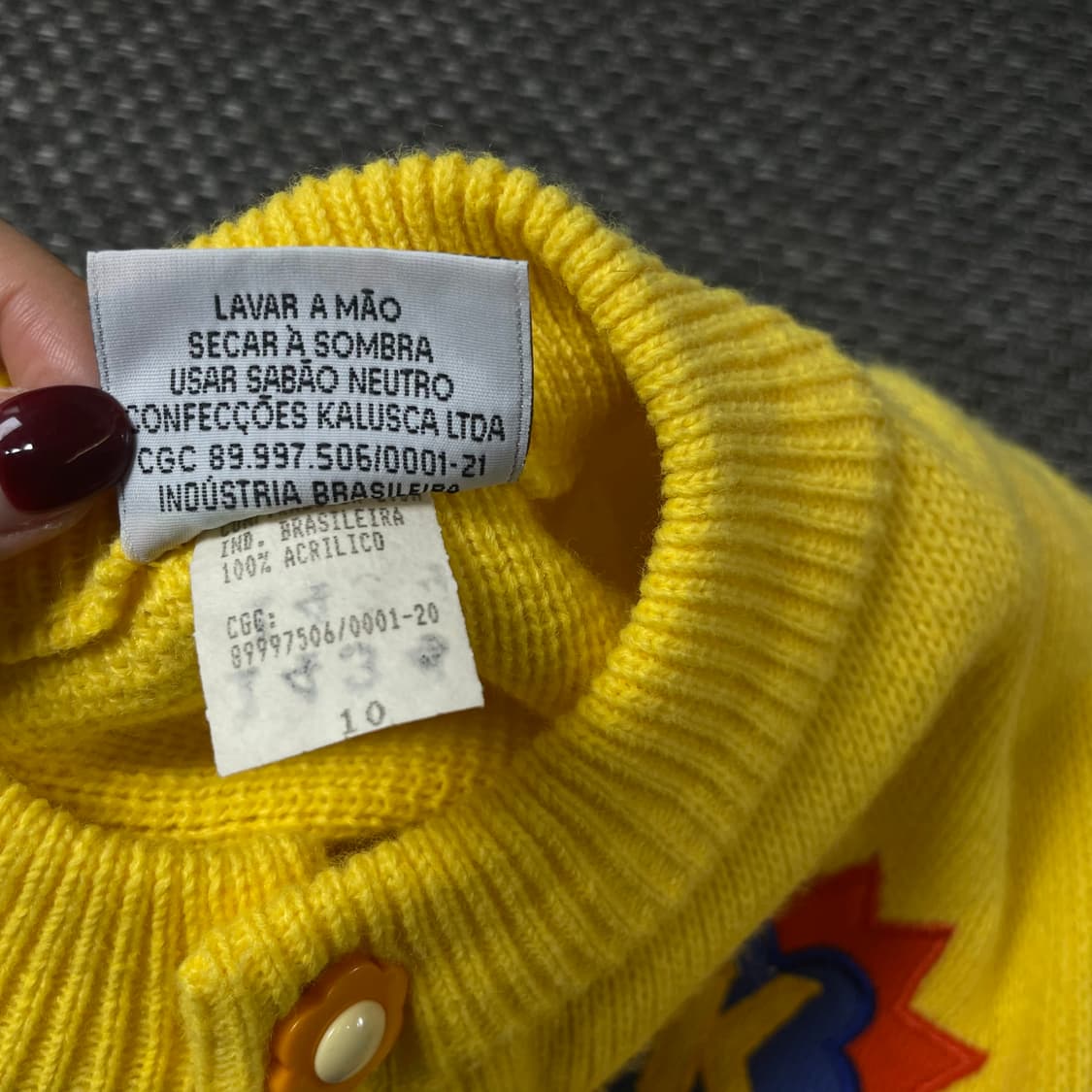 KALUSCA 키즈 옐로우 빈티지 패턴 포인트 니트 가디건 상품이미지6