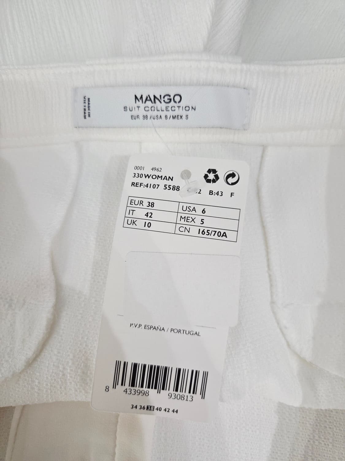 MANGO 망고 수트 컬렉션 화이트 쇼츠 상품이미지6