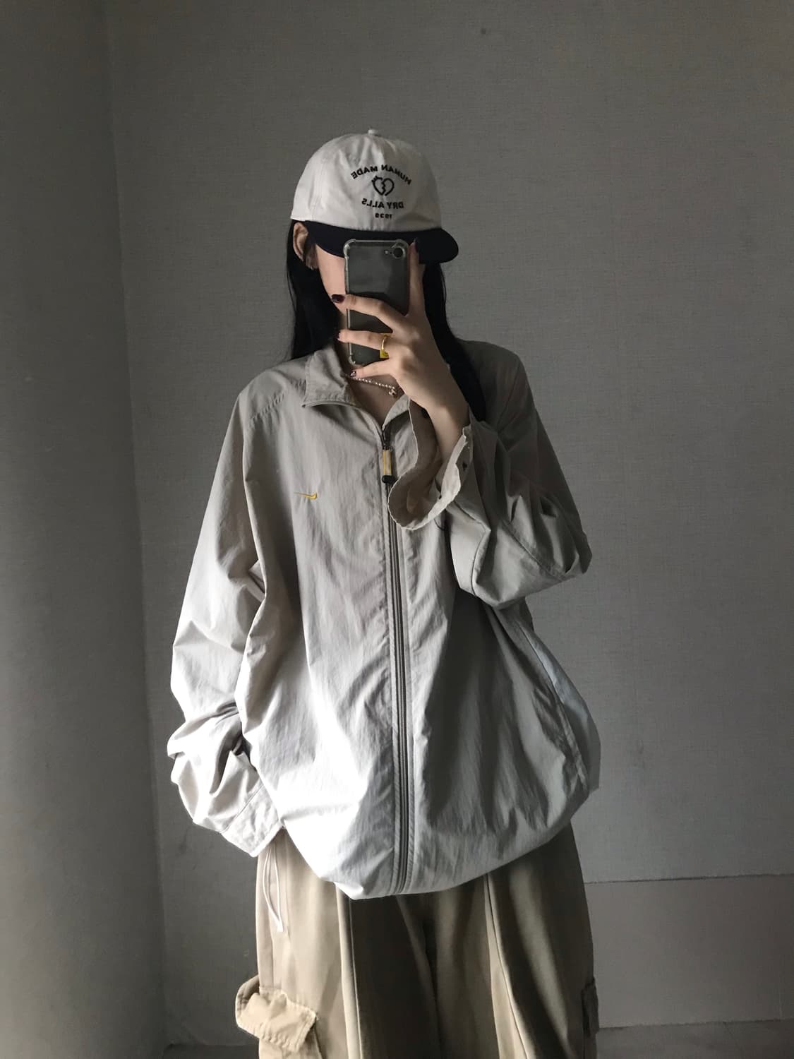 나이키 00s 베이지 오버핏 바람막이 상품이미지2
