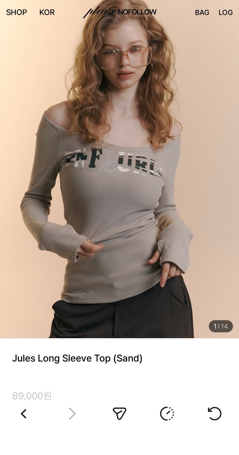 플리즈노팔로우 플노팔 Jules Long Sleeve Top (Sand) 상품이미지1