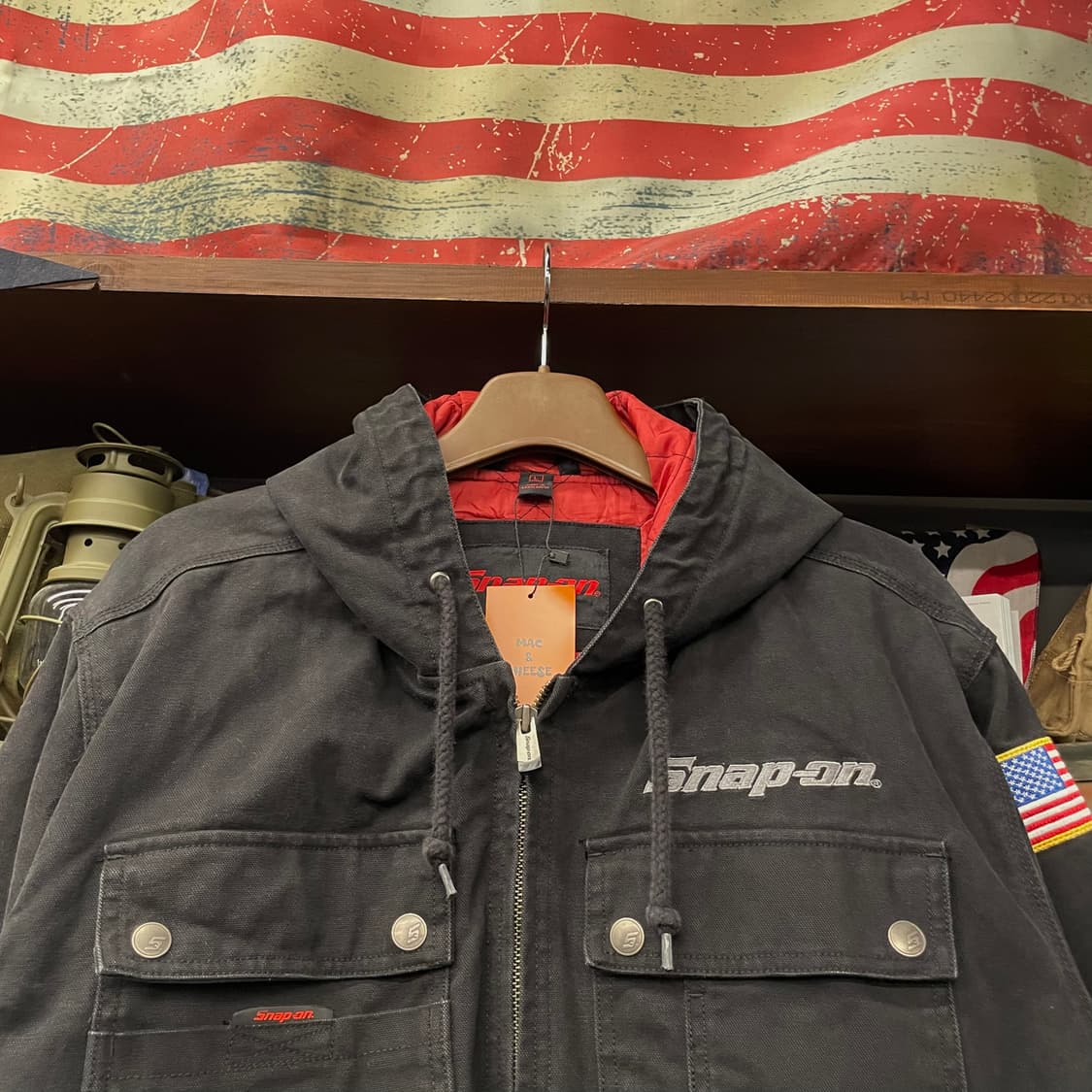 10s 스냅온 Snap-on 워시드 성조기 패치 액티브 레이싱 워크 자켓 상품이미지3