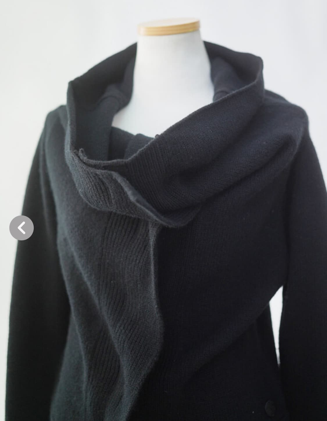 Dkny 빈티지 울100 언발 하이넥 드레이핑 가디건 아야즈 큐빈 파우닝 상품이미지5