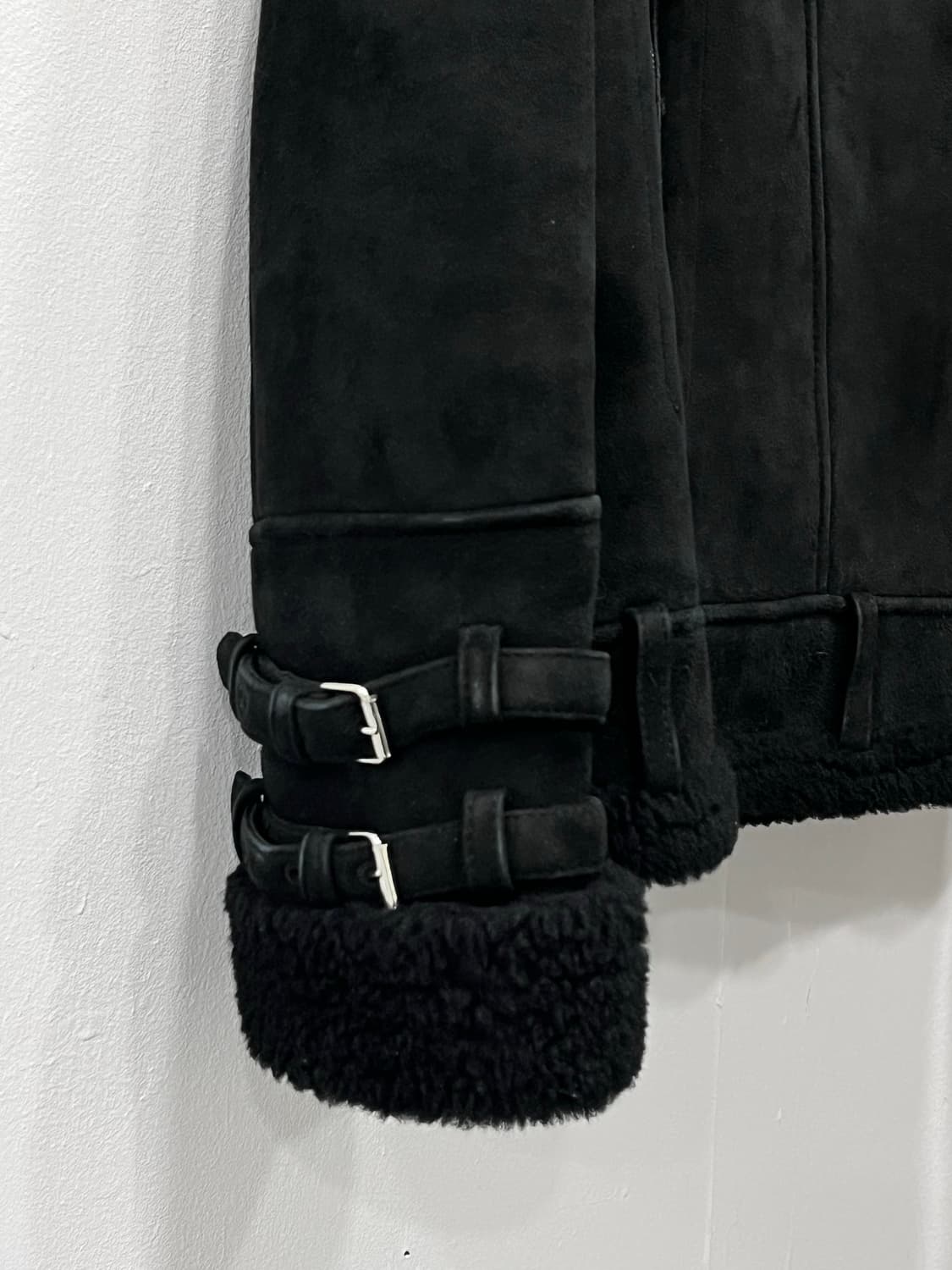 까르벵 Carven 양가죽 블랙 무스탕 S 36사이즈 상품이미지4