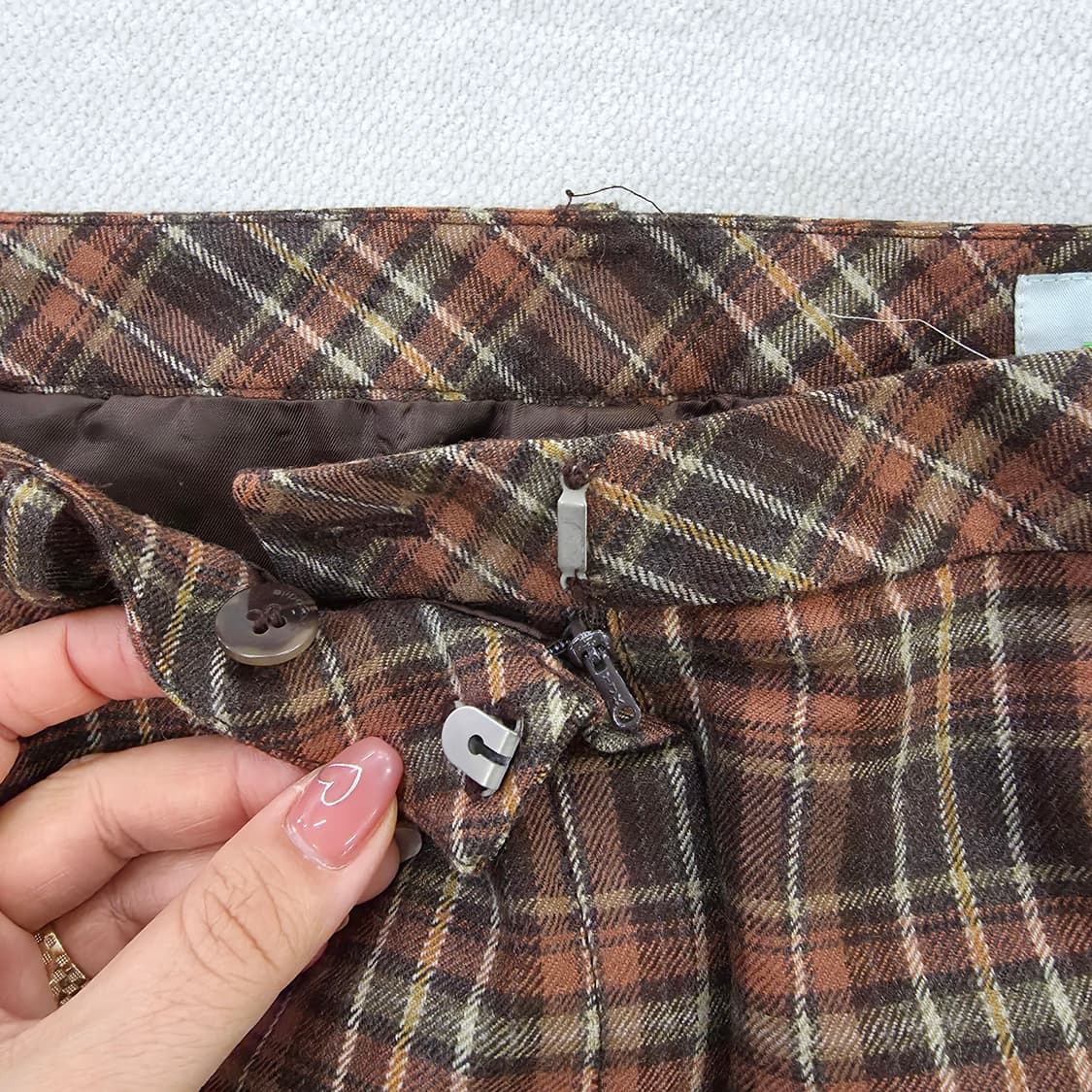 [82] 라코스테 여성 울 체크 슬랙스 바지 1230J 상품이미지2